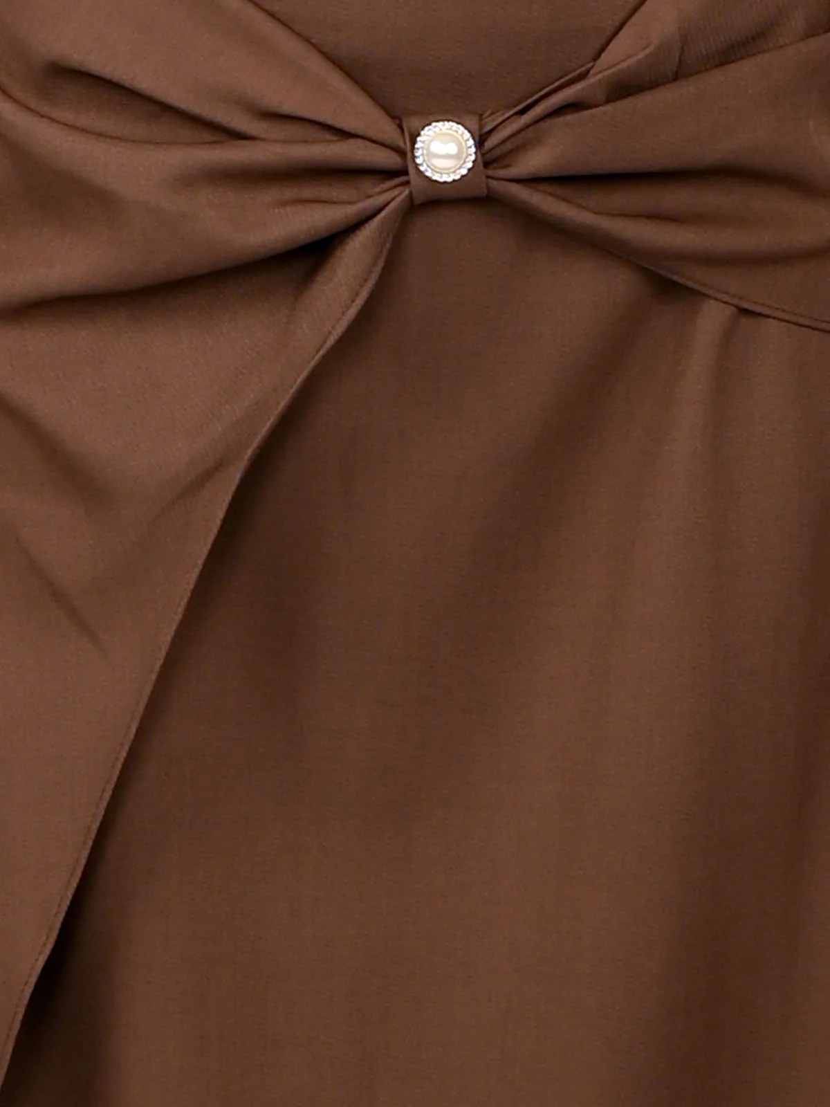 Odette Brown Polyester Bow Design Skirt For Women - Image 5