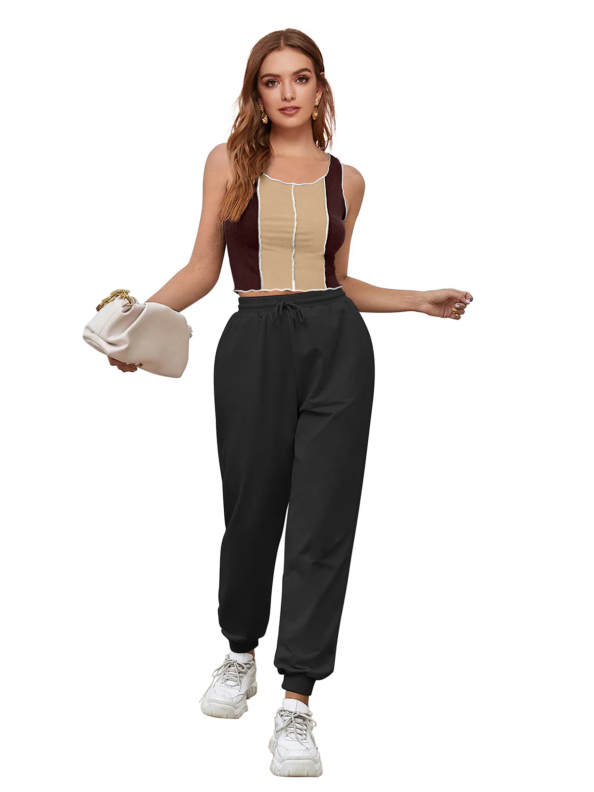 Odette Brown Polyester Solid Top For Women - Image 3