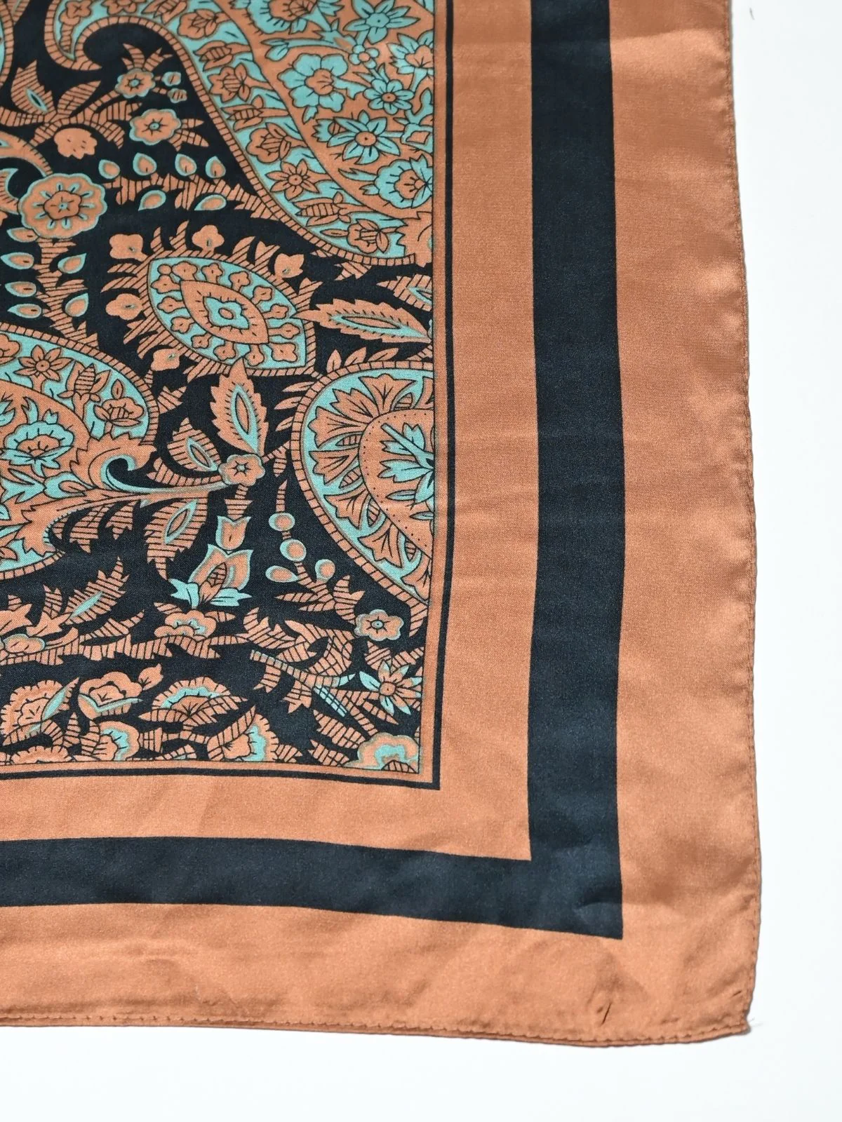 Odette Brown Printed Satin Scarf For Women - Image 4