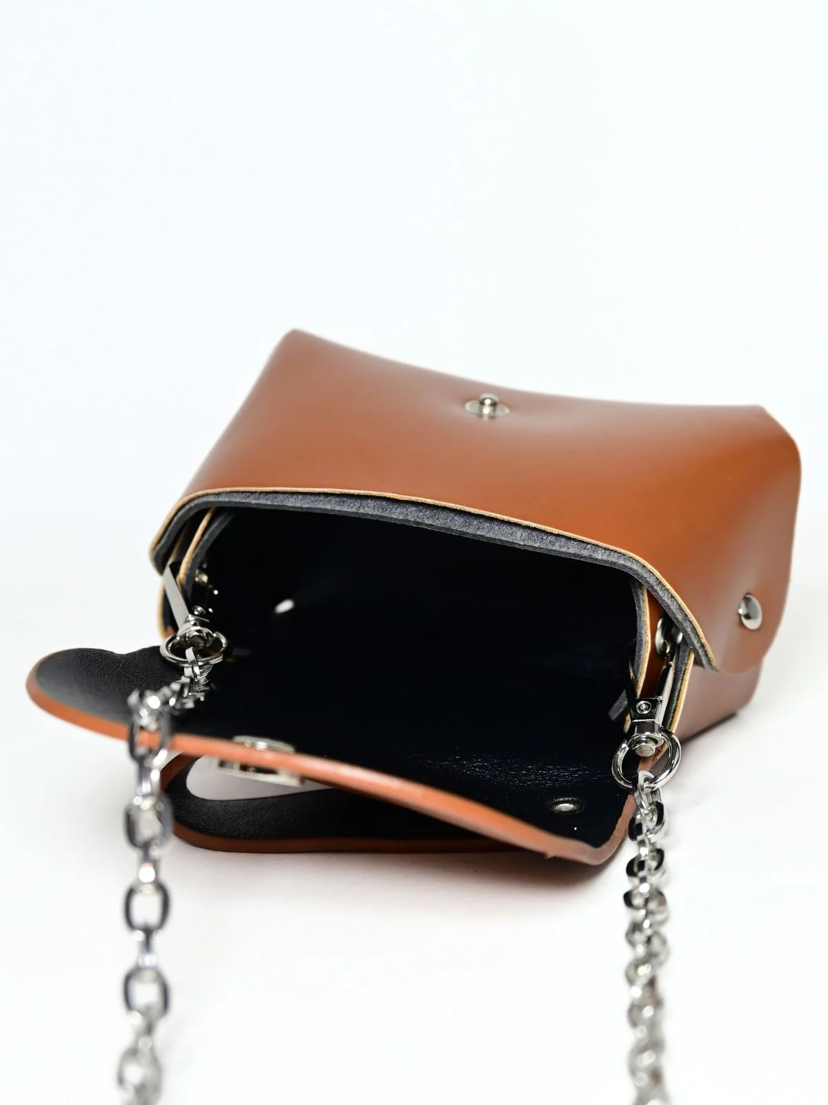 Odette Brown PU And Alloy Metallic Design Belt Bag For Women - Image 8