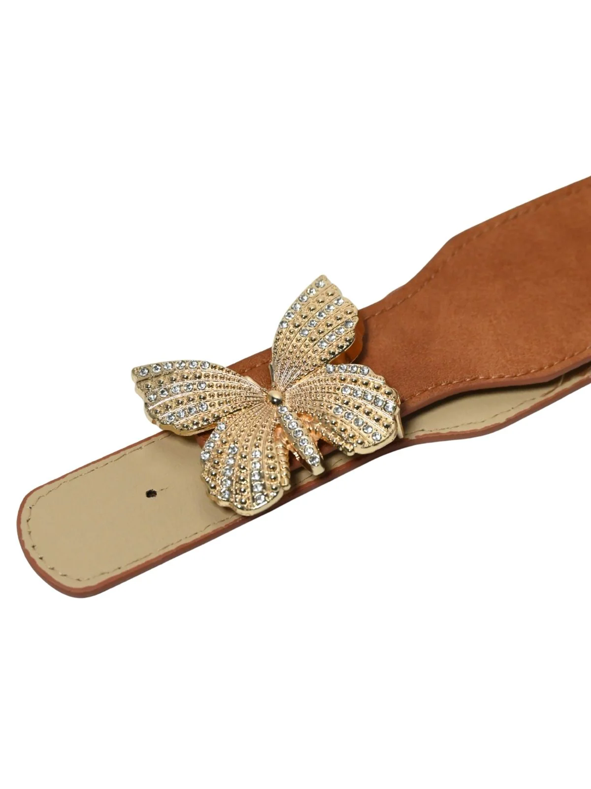 Odette Brown PU Embellished Belt For Women - Image 4
