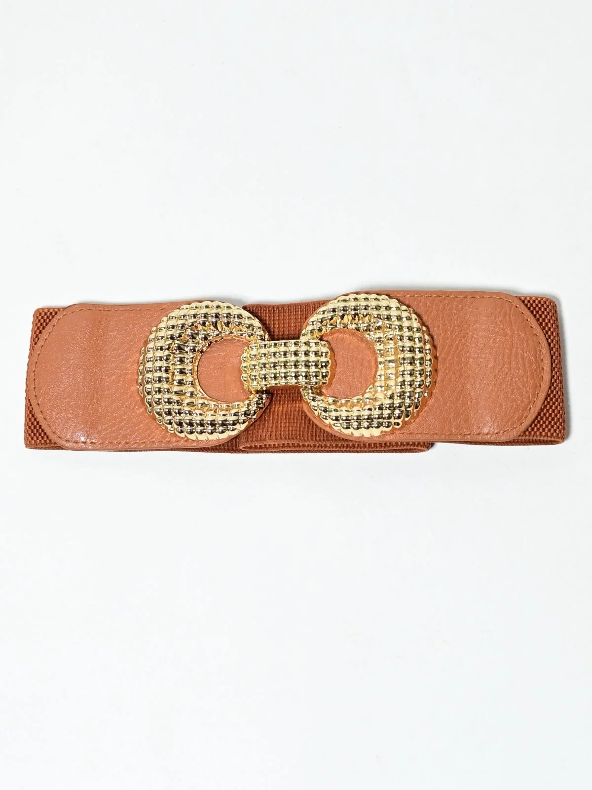 Odette Brown PU Metallic Belt For Women - Image 2