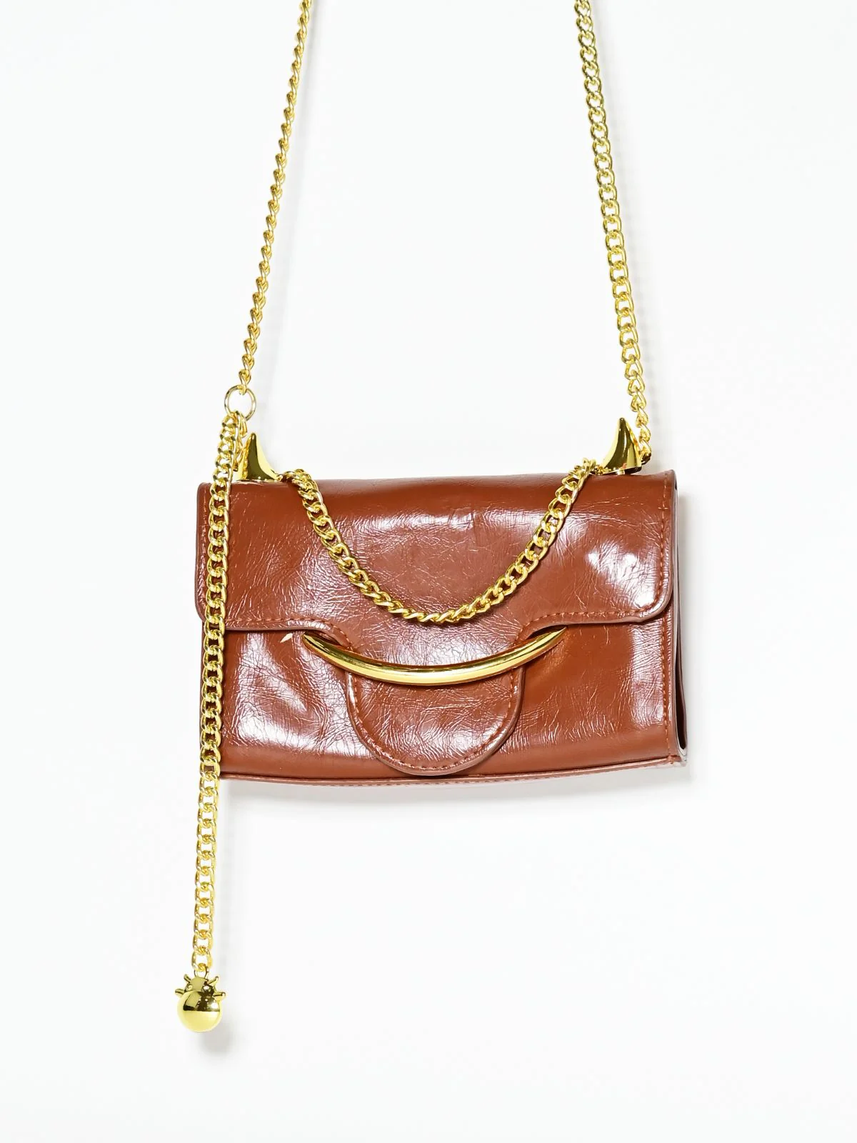 Odette Brown PU Metallic Design Belt Bag For Women - Image 3