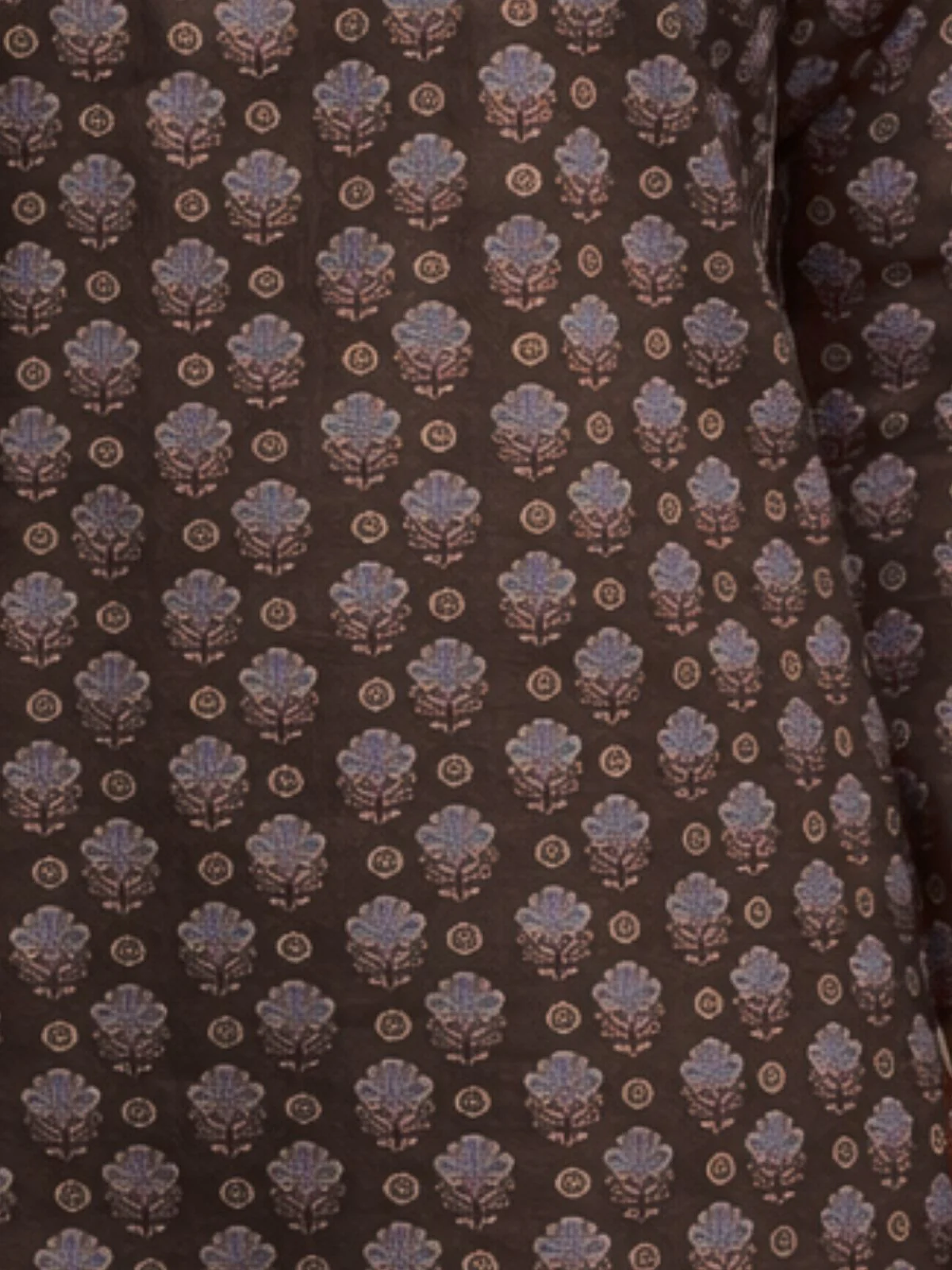 Odette Brown Silk Blend Printed Solid Kurti For Women - Image 5