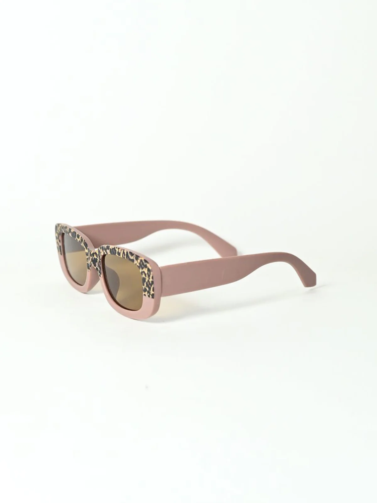 Odette Brown Tinted Acrylic Solid Sunglasses For Women - Image 4