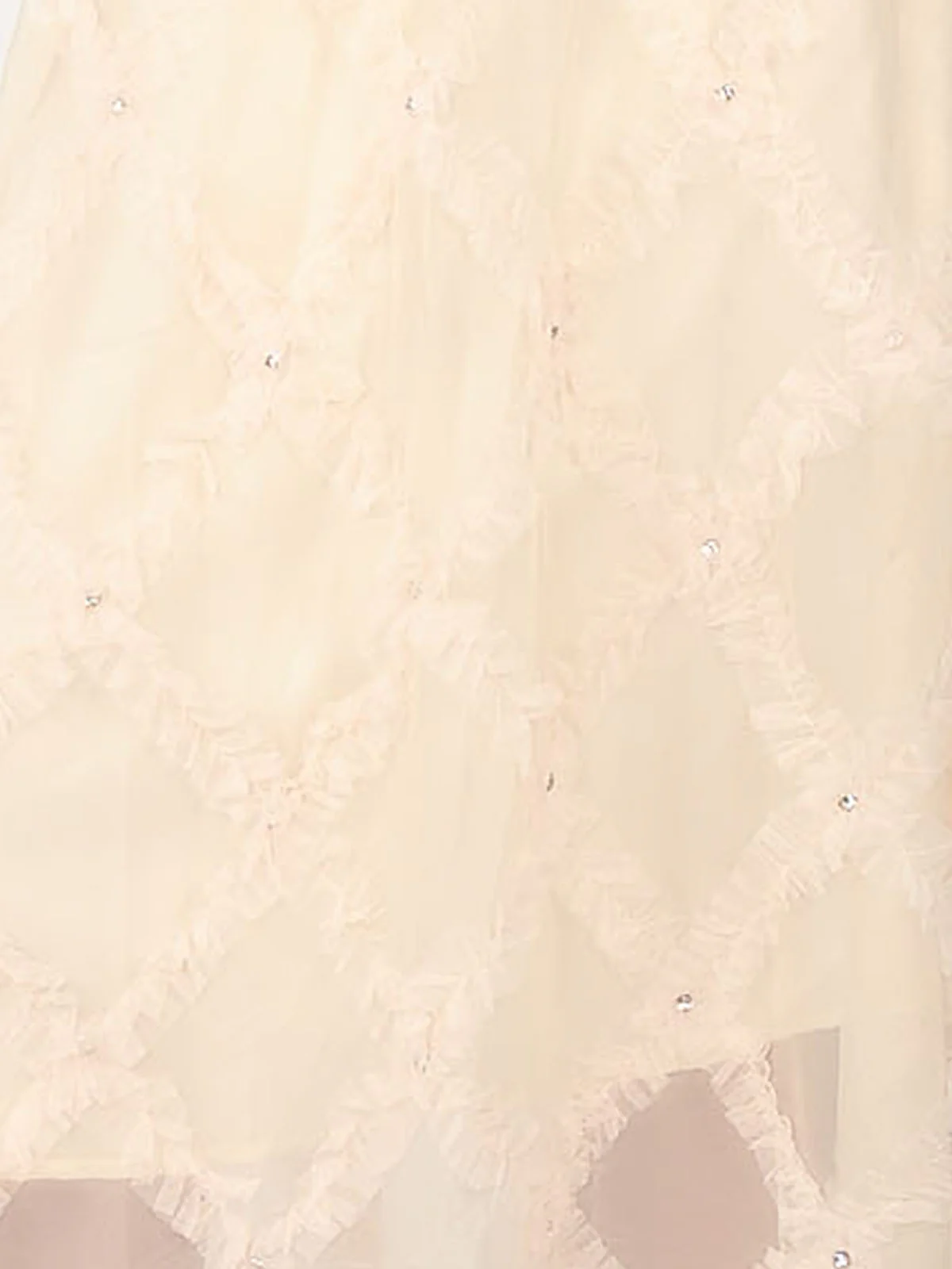 Odette Cream Net Frill Work Skirt For Women - Image 5
