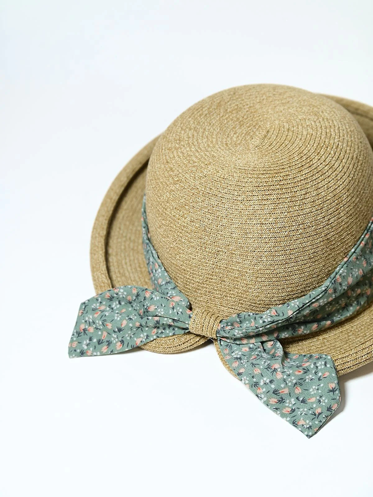 Odette Dark Beige Raffia Woven Texture Hat For Women - Image 2