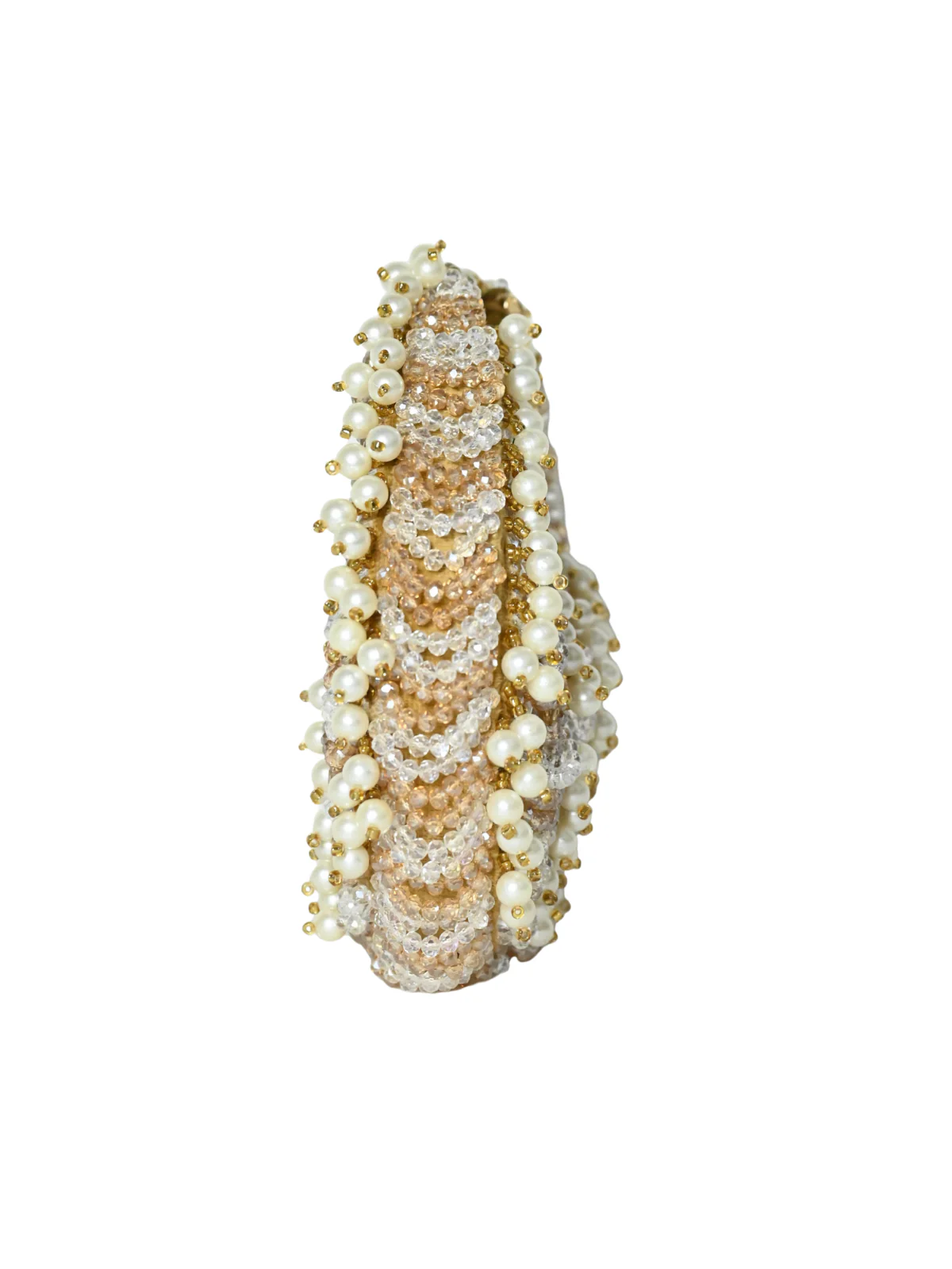 Odette Dark Beige Suede Embellished Clutch For Women - Image 4