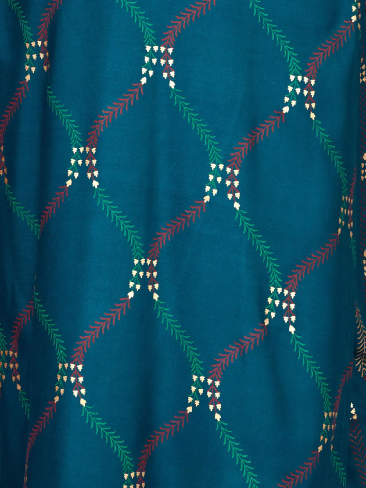 Odette Dark Blue Embroidered Rayon Stitched Kurta Set For Women - Image 7