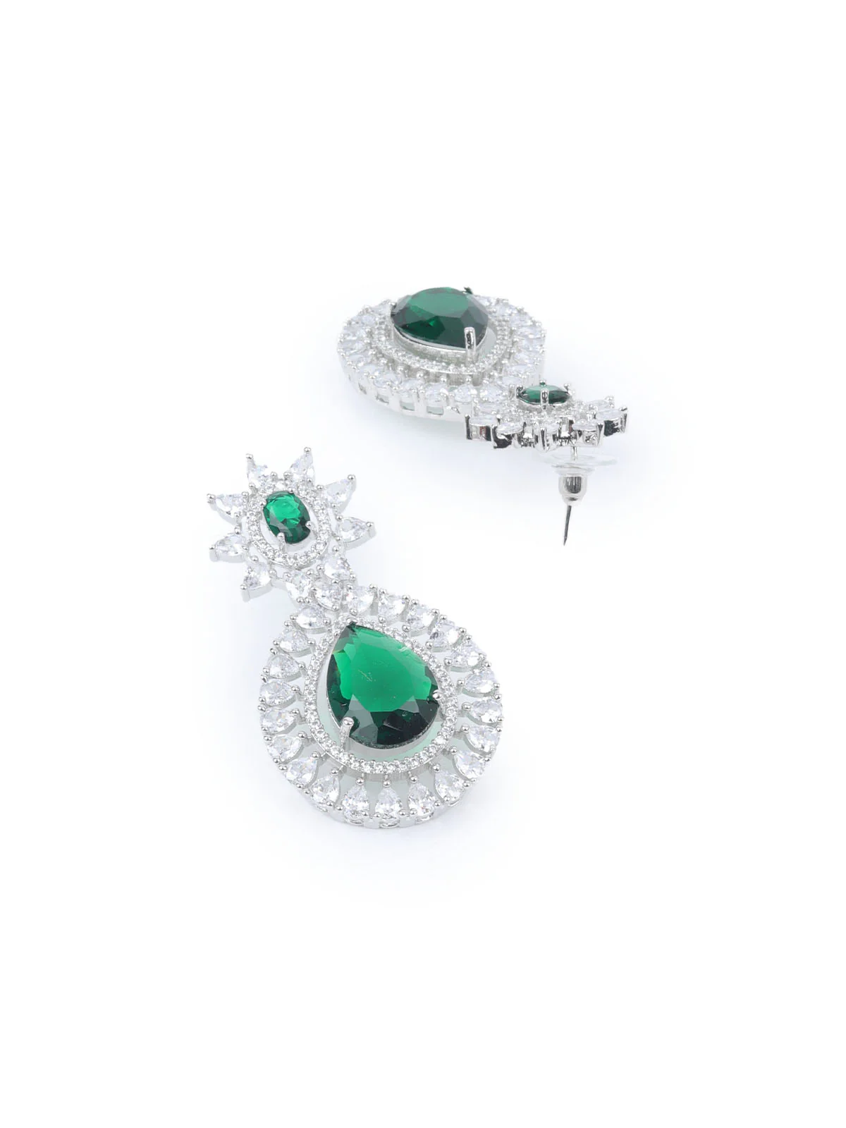 Odette Dark Green Alloy Embellished Jewellery Set For Women - Image 6