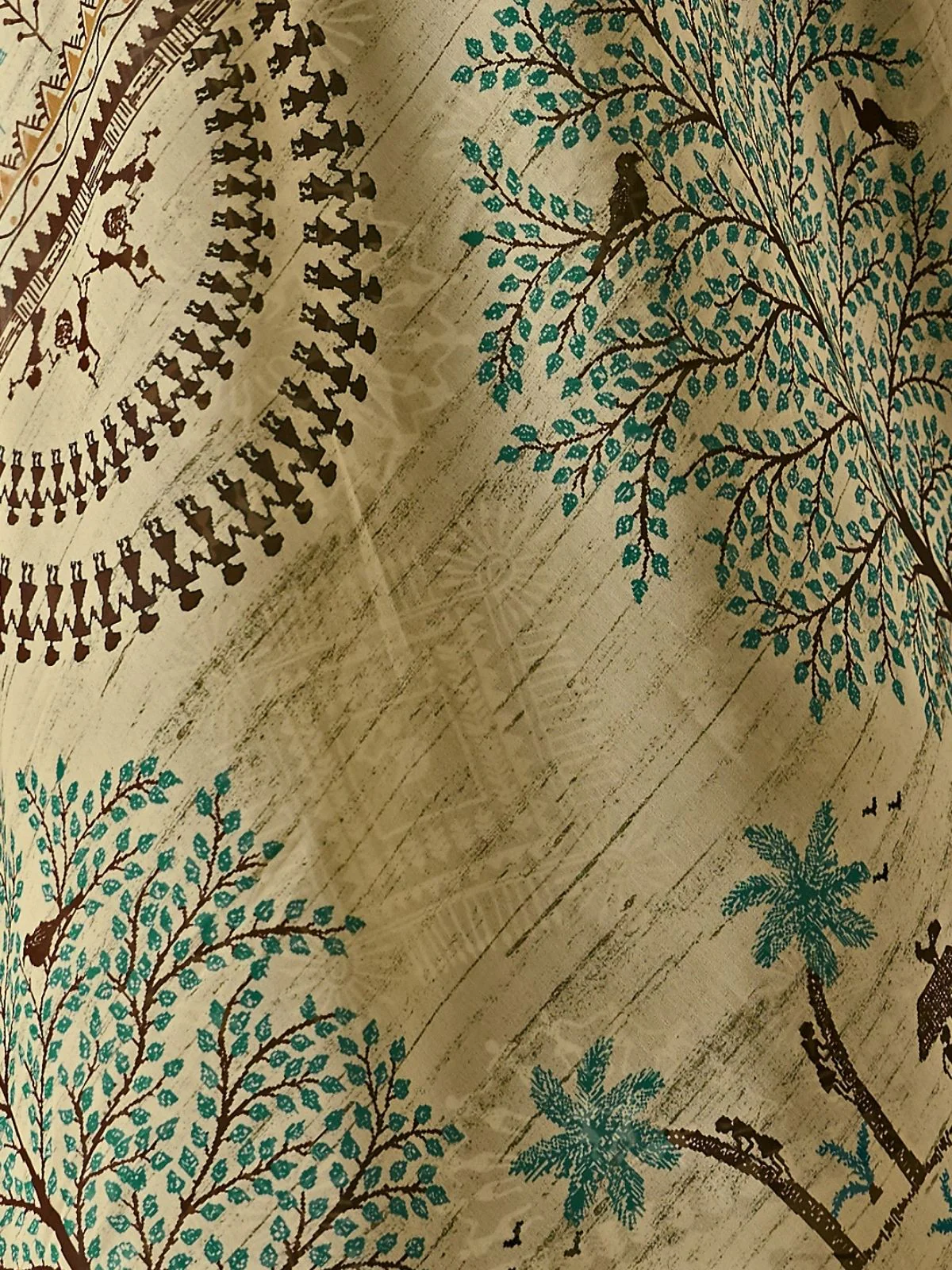 Odette Dark Green Georgette Printed Saree For Women - Image 5