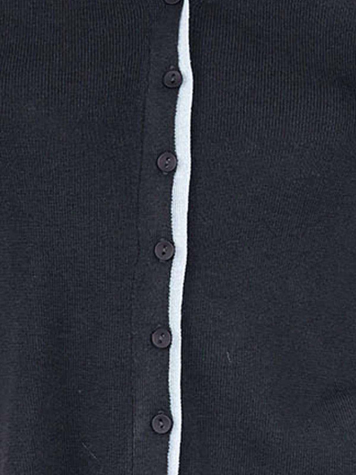 Odette Dark grey Cotton Rib Solid Top For Women - Image 6