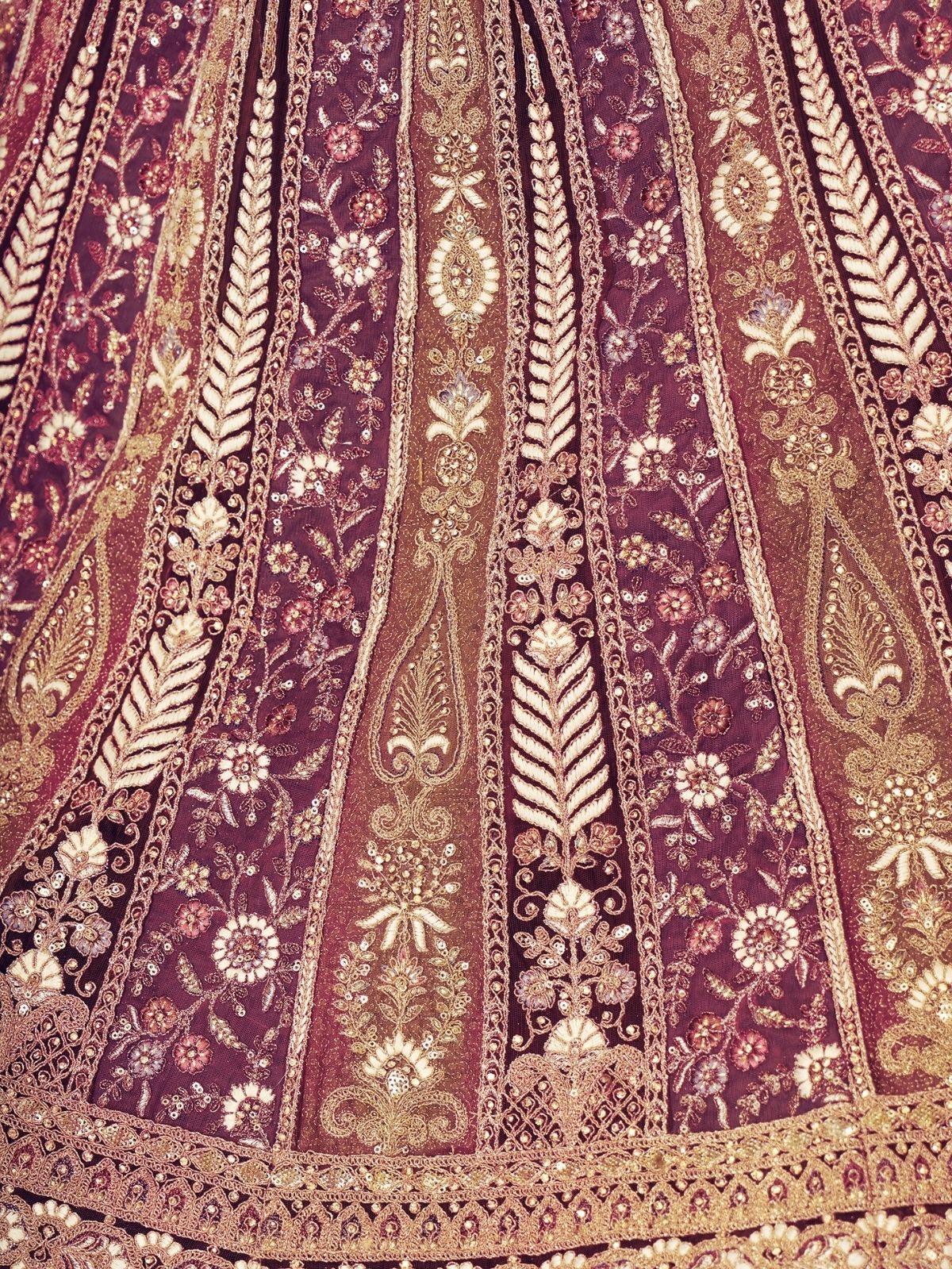 Odette Dark Purple Soft Net Embroidered Semi-Stitched Lehenga For Women - Image 5