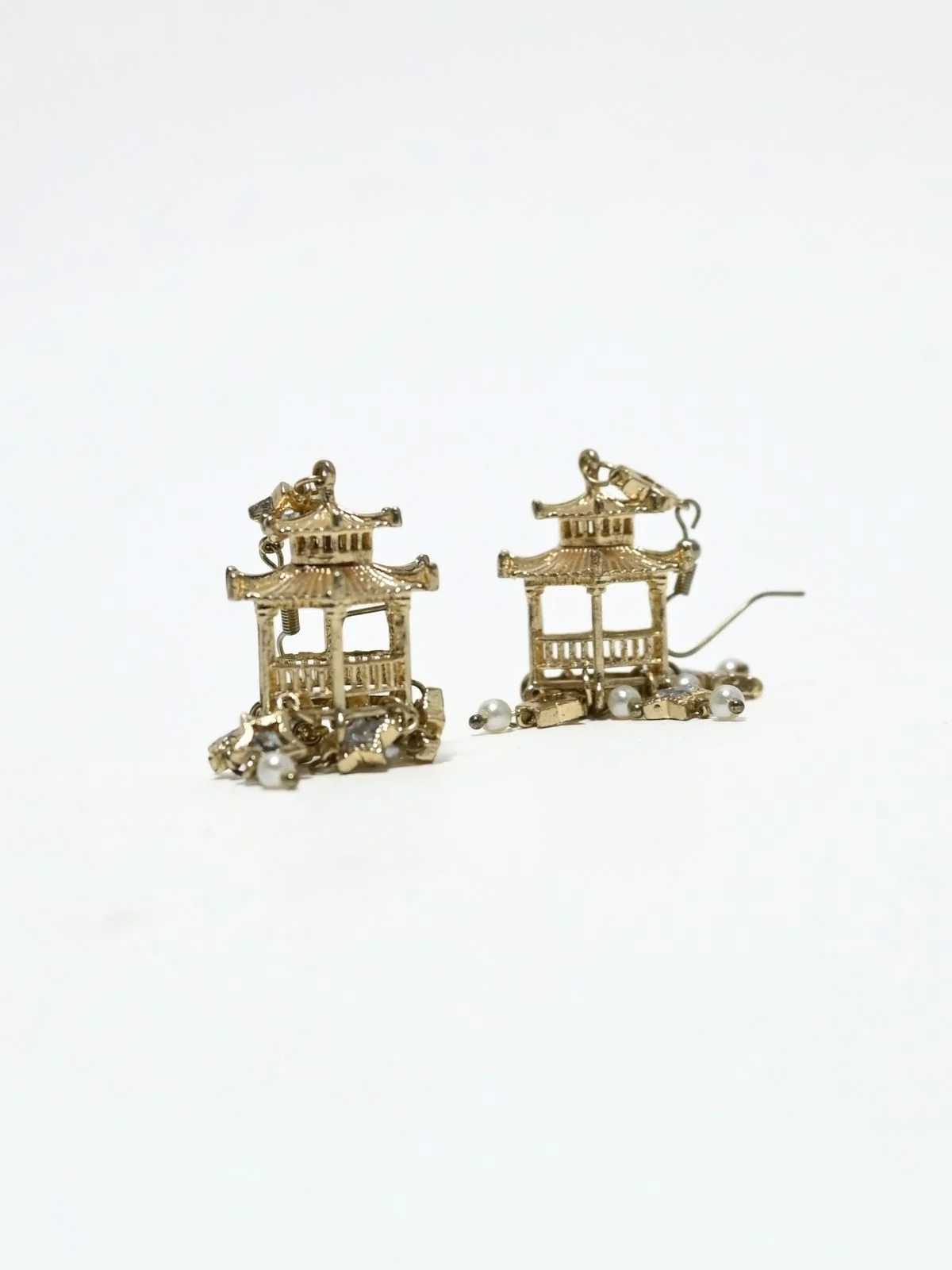 Odette Gold Alloy Embellished Earrings For Women - Image 3