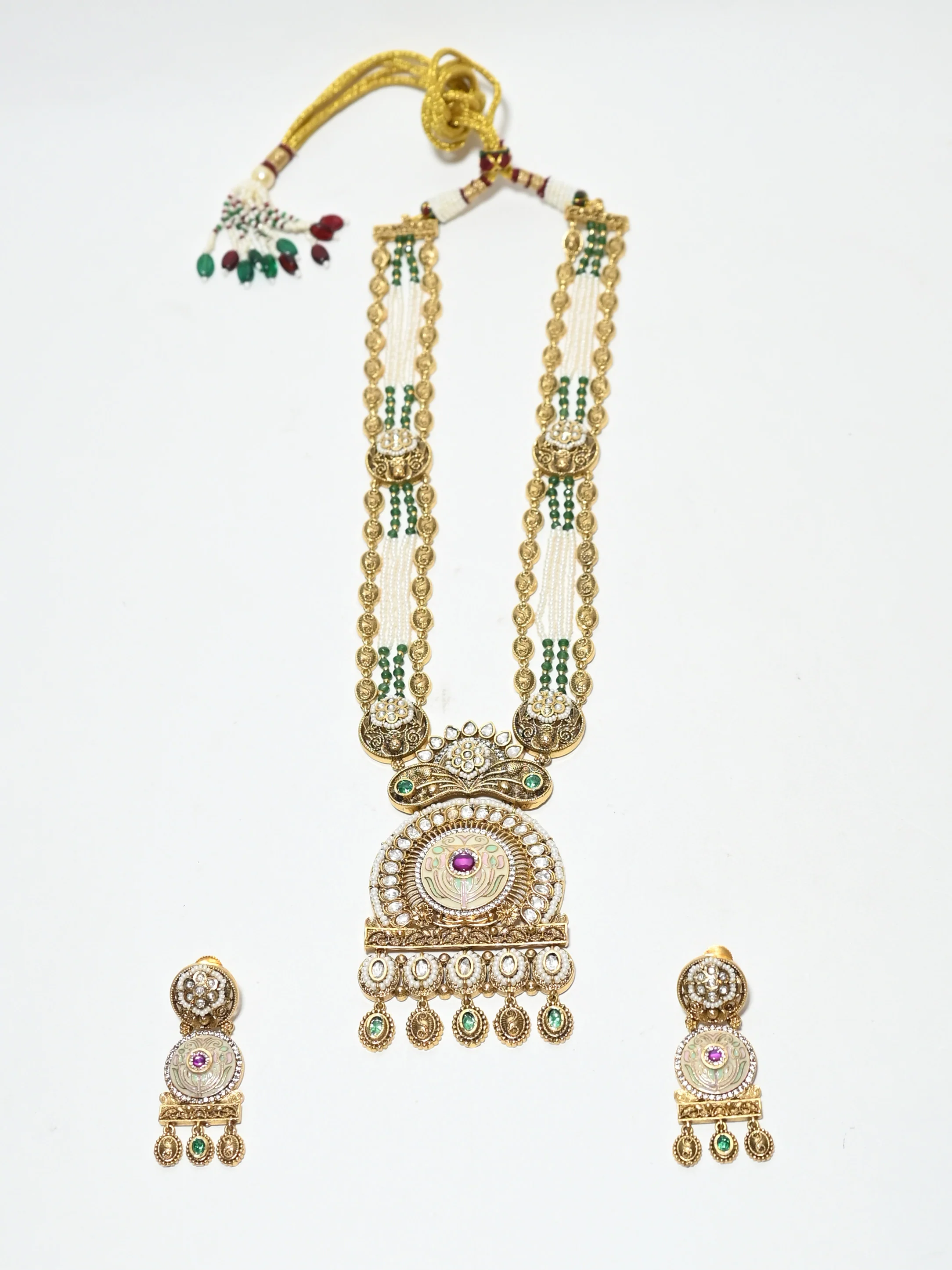 Odette Gold Alloy Stone And Cutdana Jewellery Set For Women - Image 2