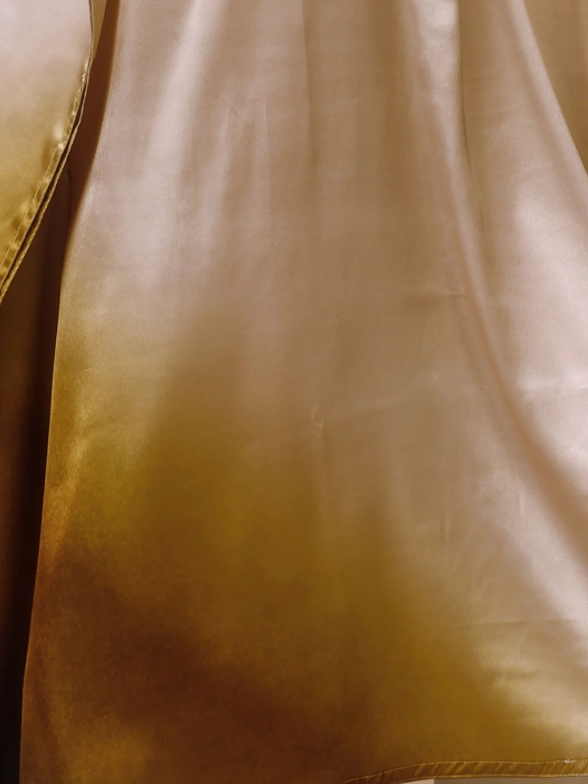 Odette Gold And Brown Satin Printed Kaftan For Women - Image 5