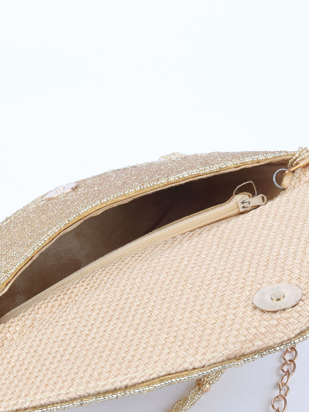 Odette Gold Beads Embellished Clutch Bag For Women - Image 7