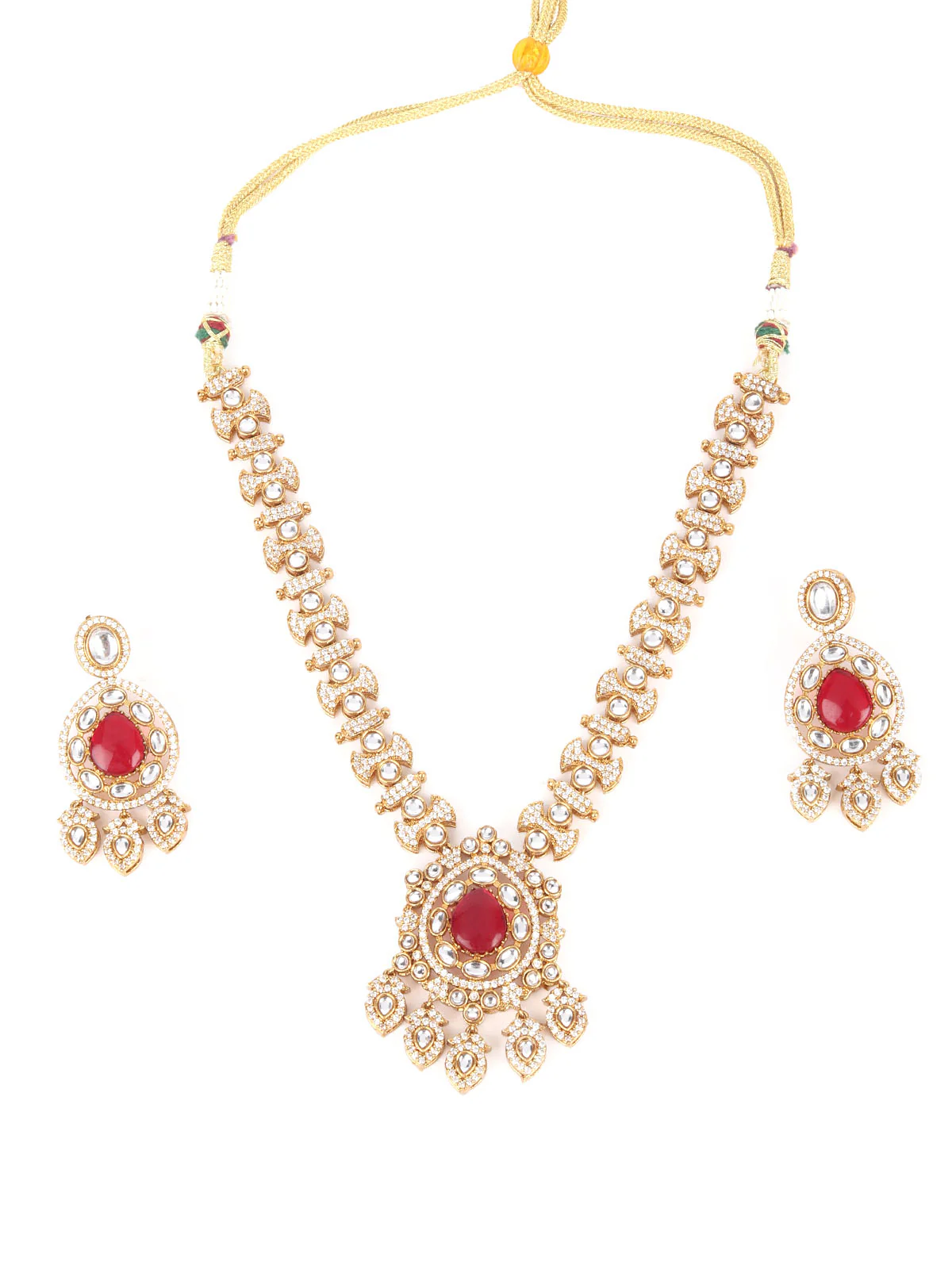 Odette Gold Choker Bridal Neck Piece Set For Women - Image 3
