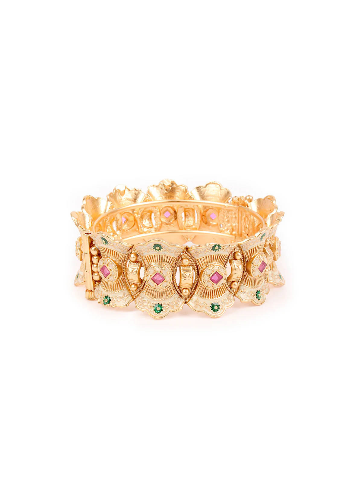 Odette Gold Embellished Bangles For Women-Set Of 2 - Image 5