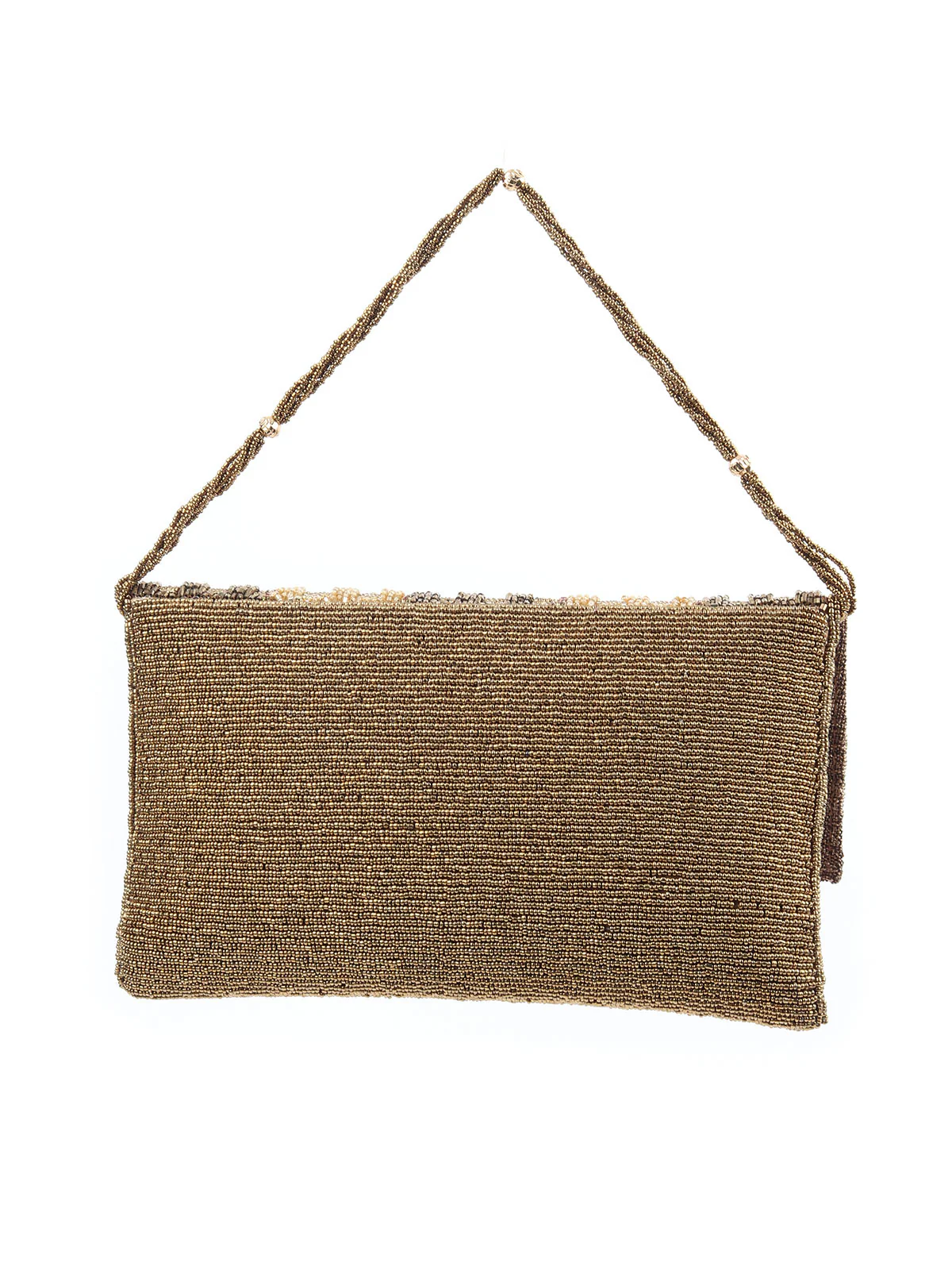 Odette Gold Jute Embellished Clutch For Women - Image 5