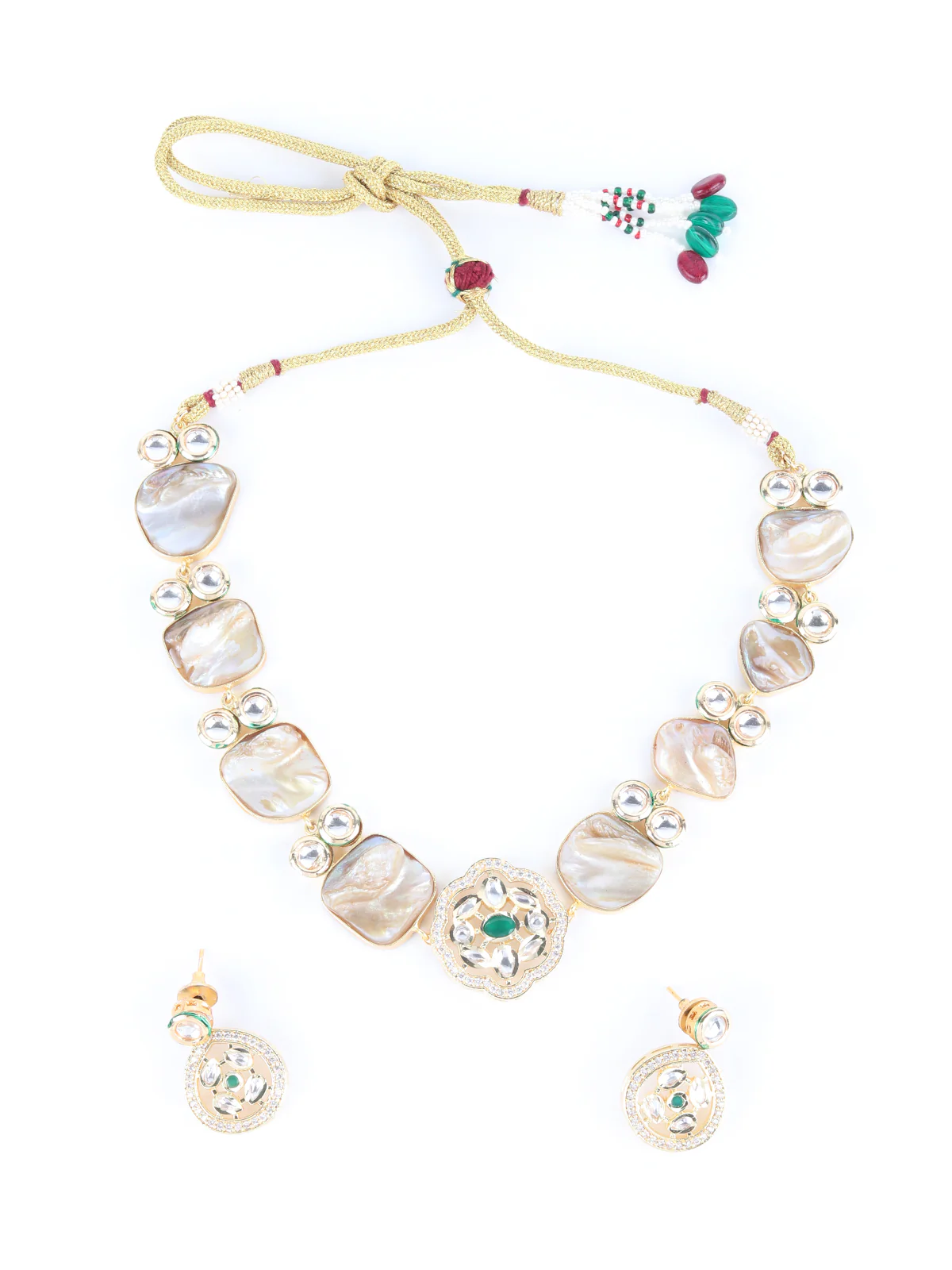 Odette Gold Rasin Choker Neckpiece Set For Women - Image 2