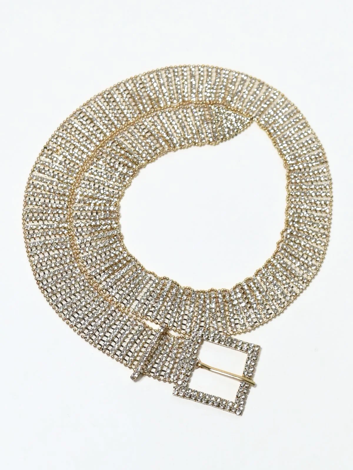 Odette Golden Alloy Embellished Belt For Women - Image 5