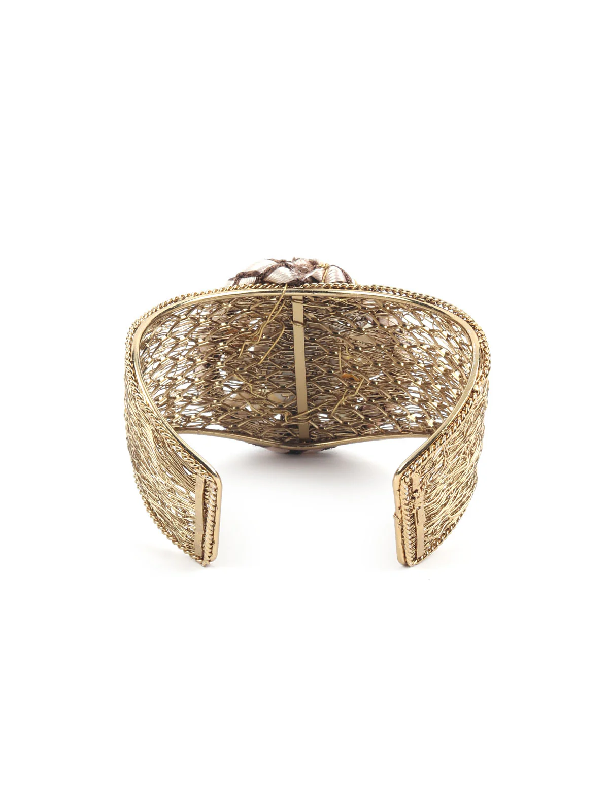 Odette Golden Alloy Embellished Bracelet For Women - Image 5