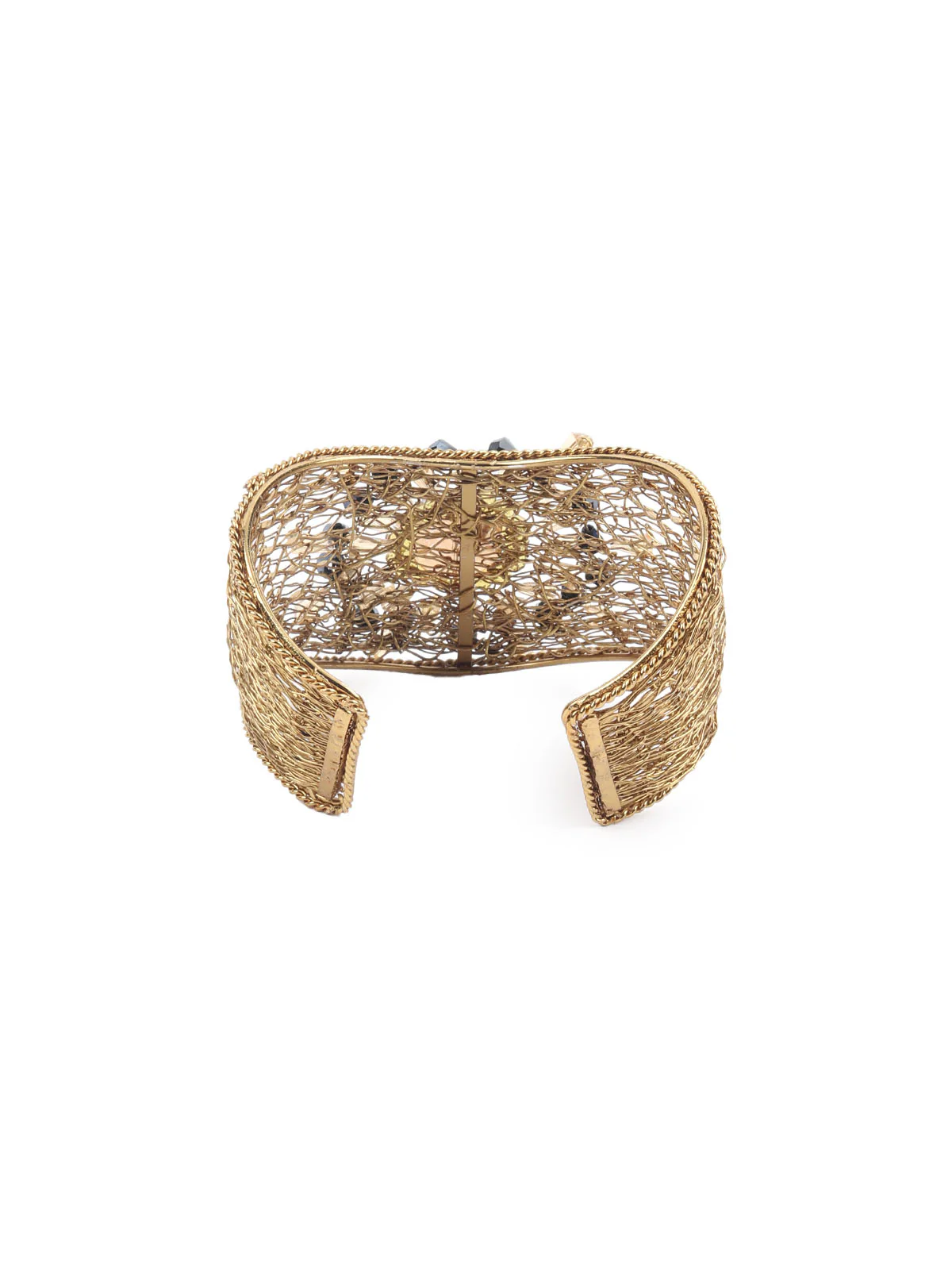 Odette Golden Alloy Embellished Bracelet For Women - Image 3