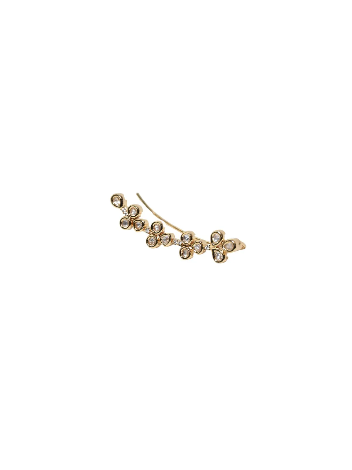 Odette Golden Alloy Embellished Earrings For Women - Image 4
