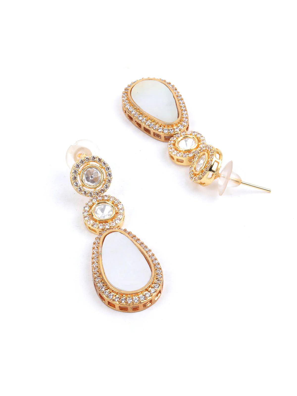Odette Golden Alloy Embellished Jewellery Set For Women - Image 6