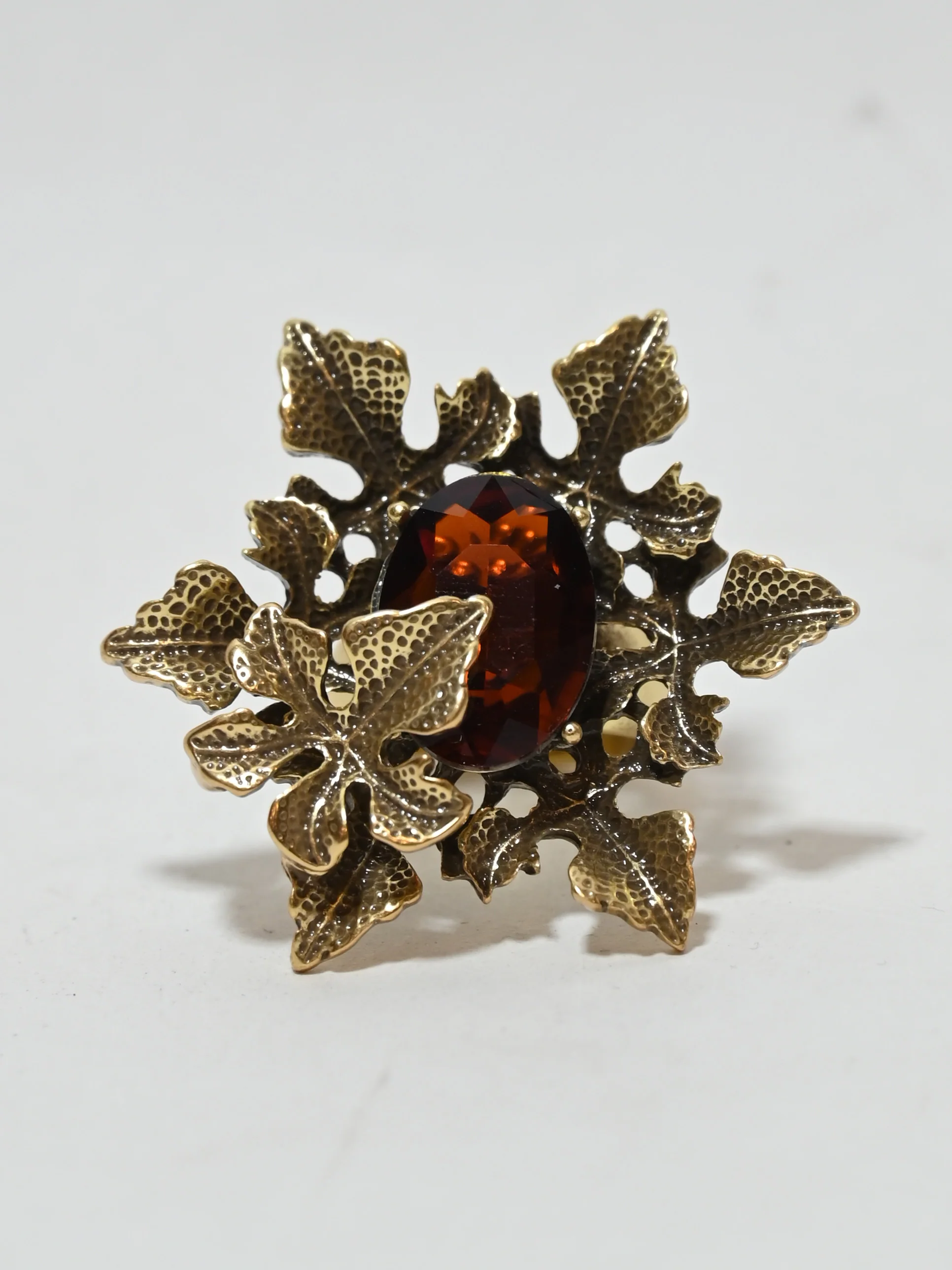 Odette Golden Alloy Embellished Ring For Women - Image 3