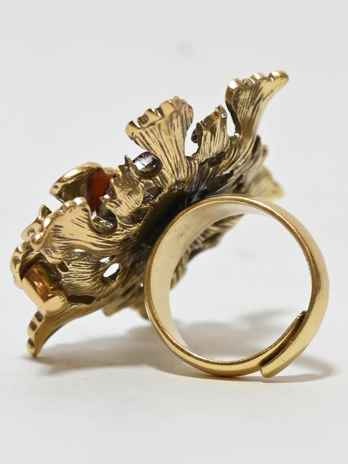 Odette Golden Alloy Embellished Ring For Women - Image 4