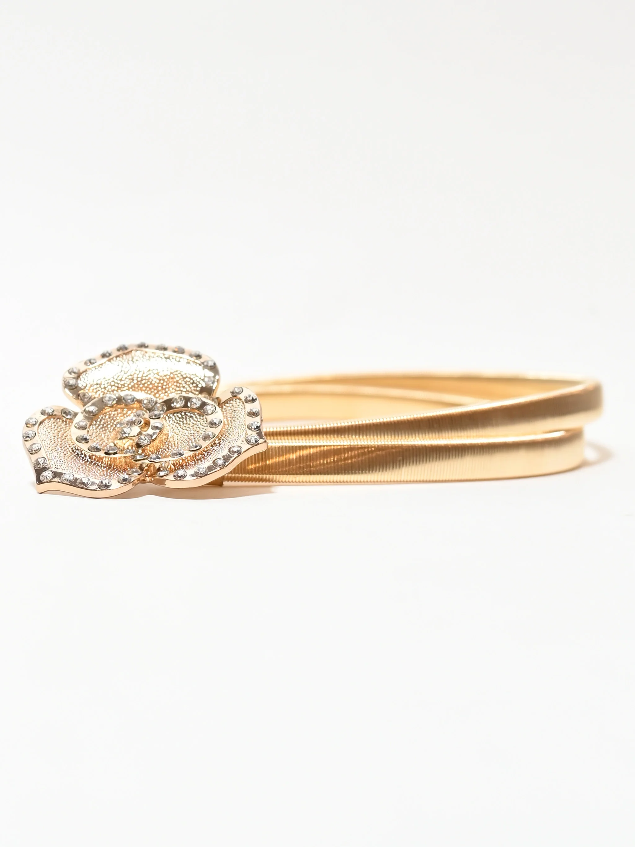 Odette Golden Alloy Meatllic Design Belt For Women - Image 5