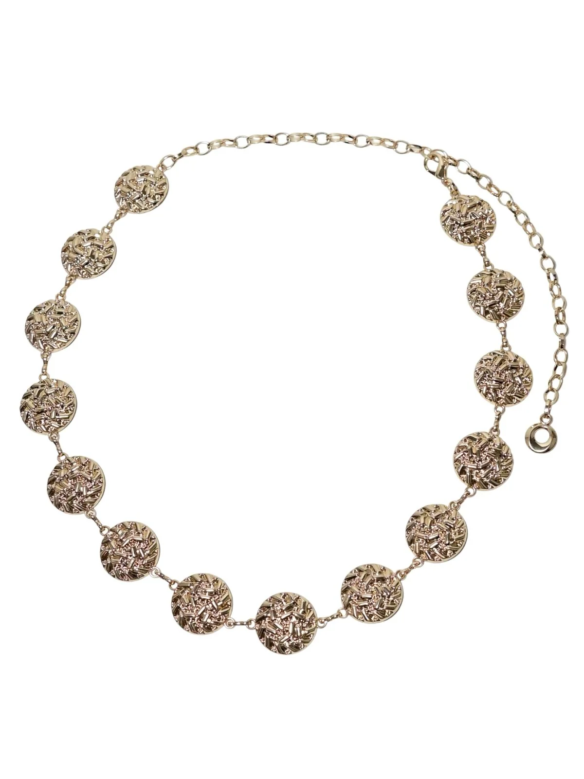 Odette Golden Alloy Metallic Design Belt For Women - Image 2