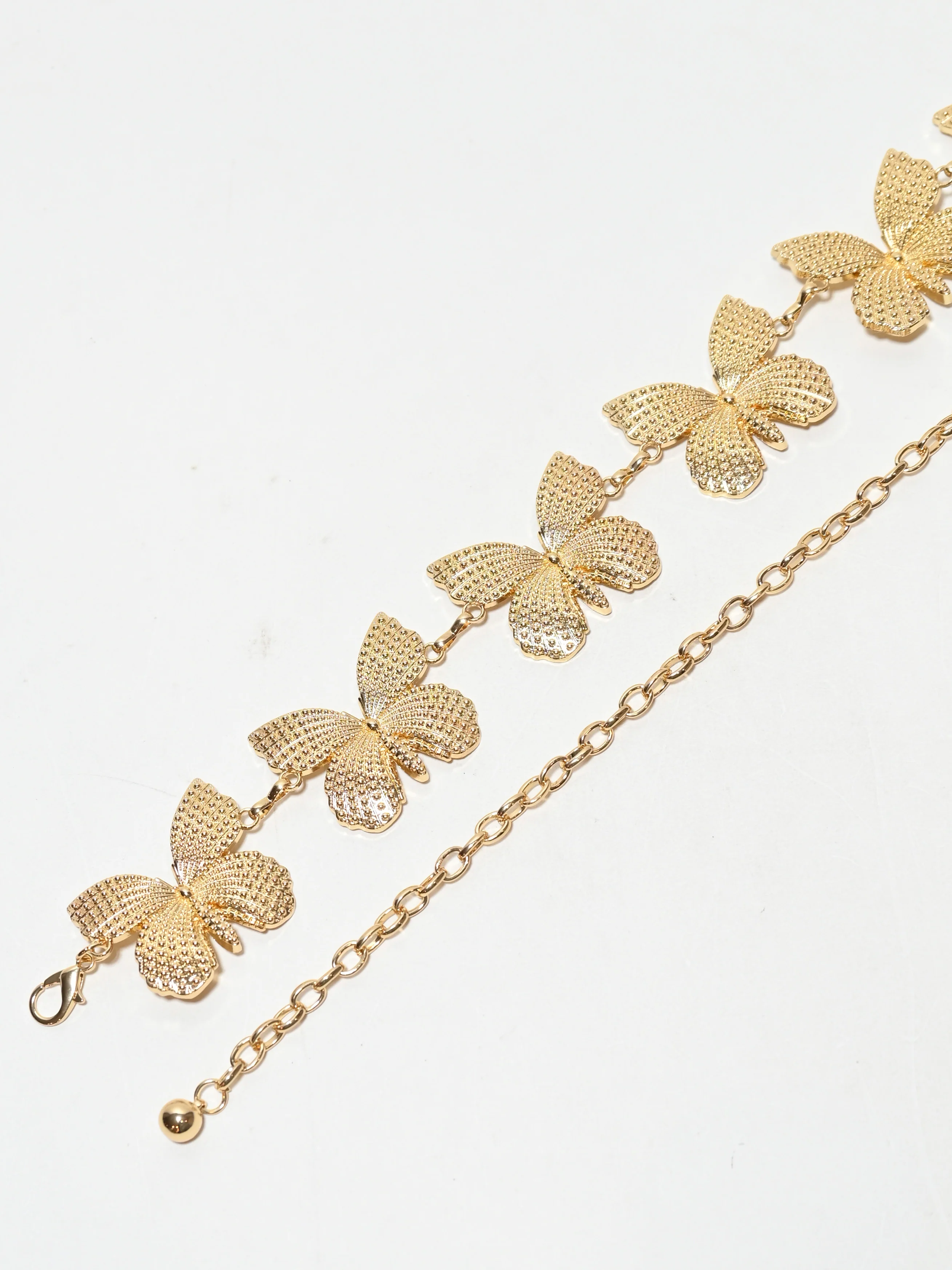 Odette Golden Alloy Metallic Design Belt For Women - Image 2