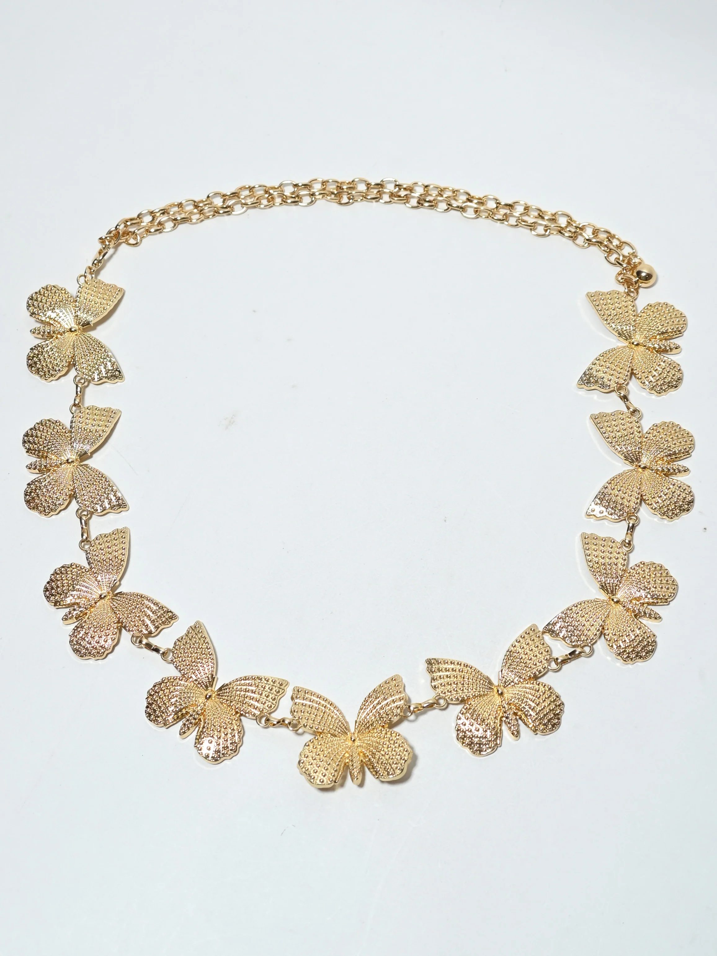 Odette Golden Alloy Metallic Design Belt For Women - Image 4