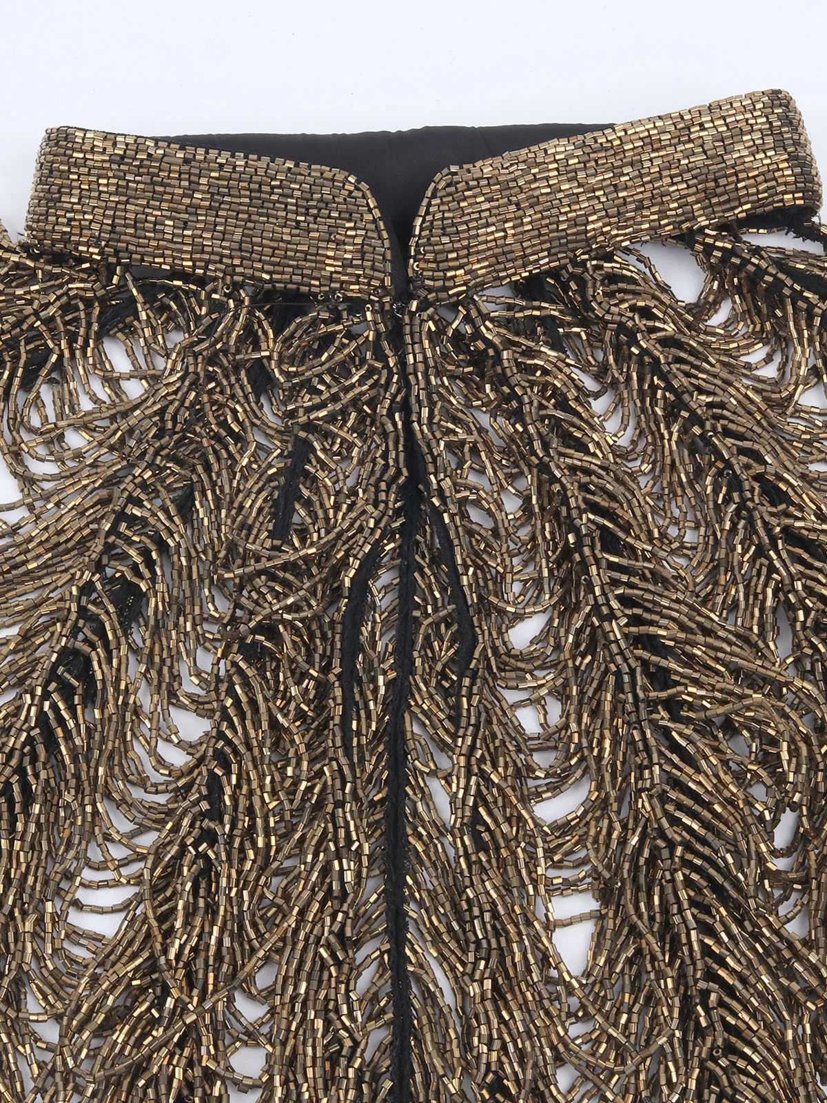 Odette Golden & Black Net Embellished Cape For Women - Image 5