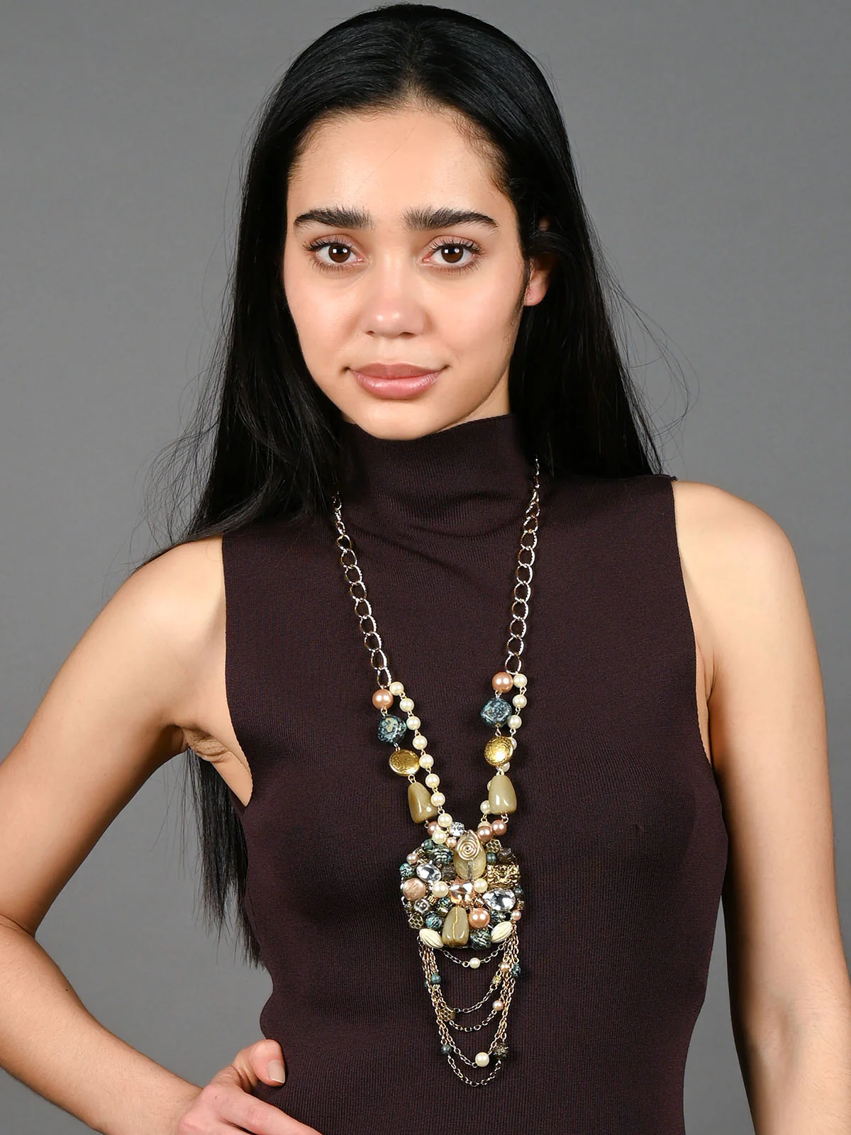Odette Golden & Blue Alloy Embellished Jewellery Set For Women