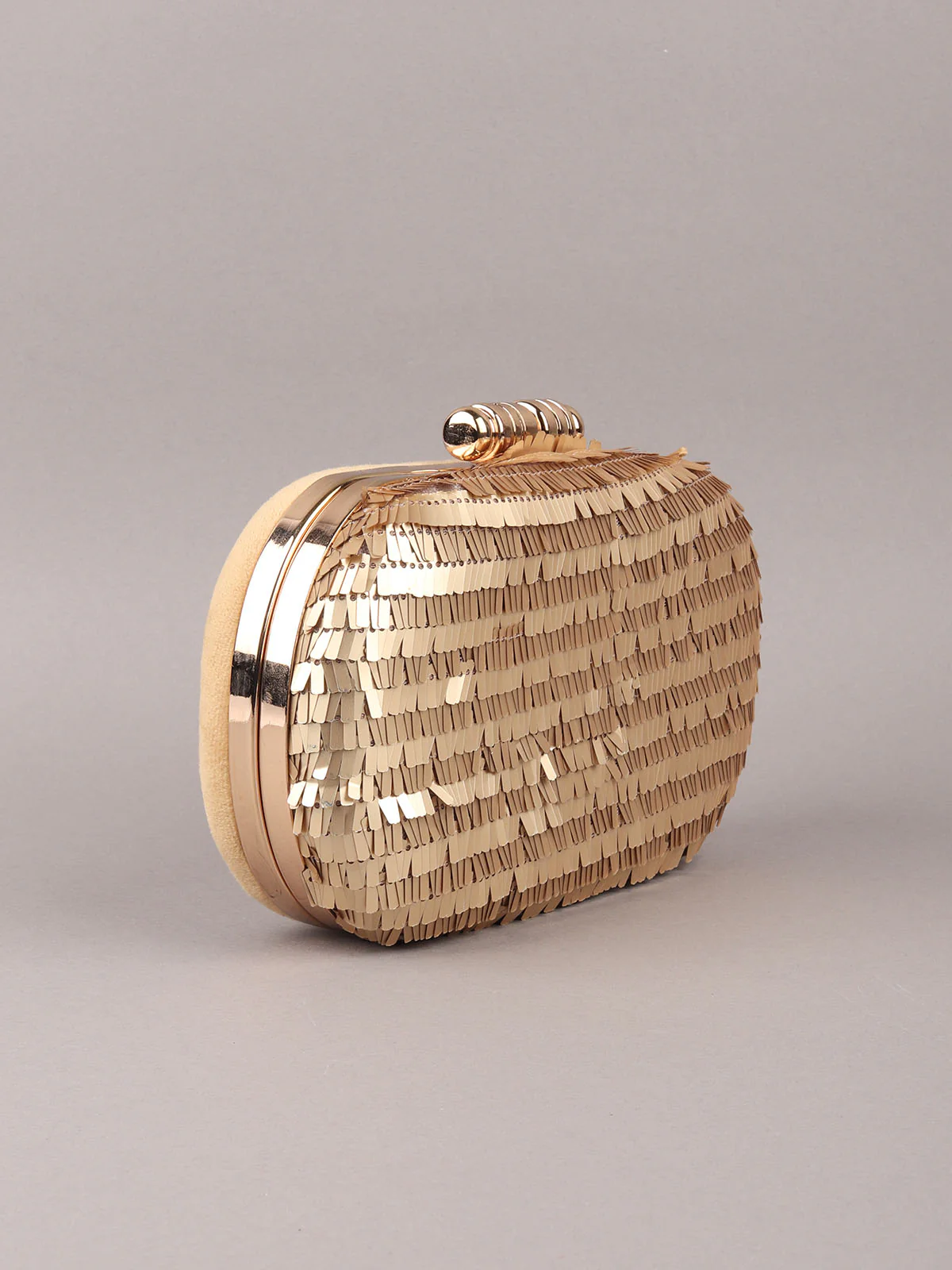 Odette Golden Embroidered Clutch For Women - Image 5