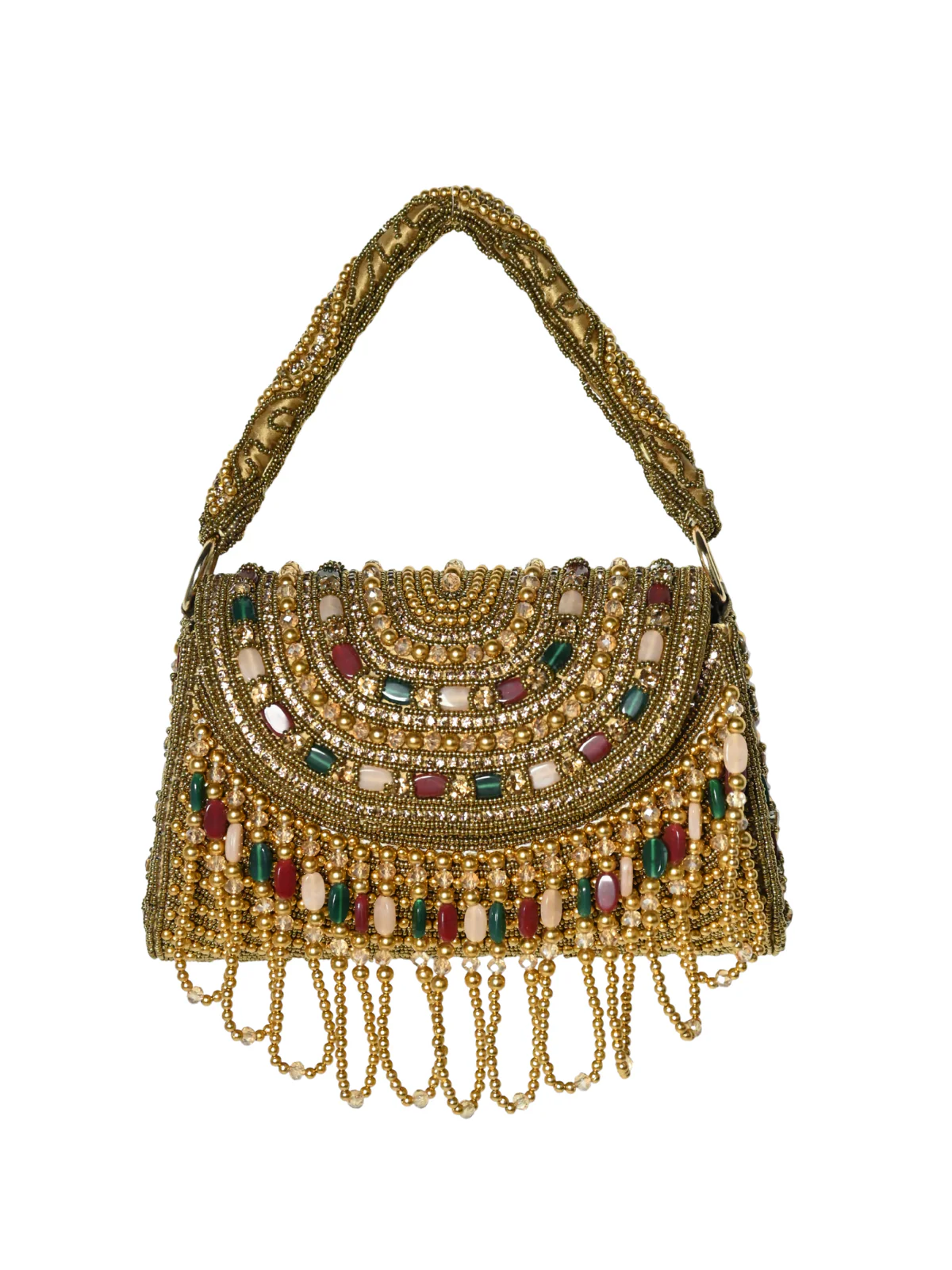 Odette Golden Jute Embellished Clutch For Women - Image 3