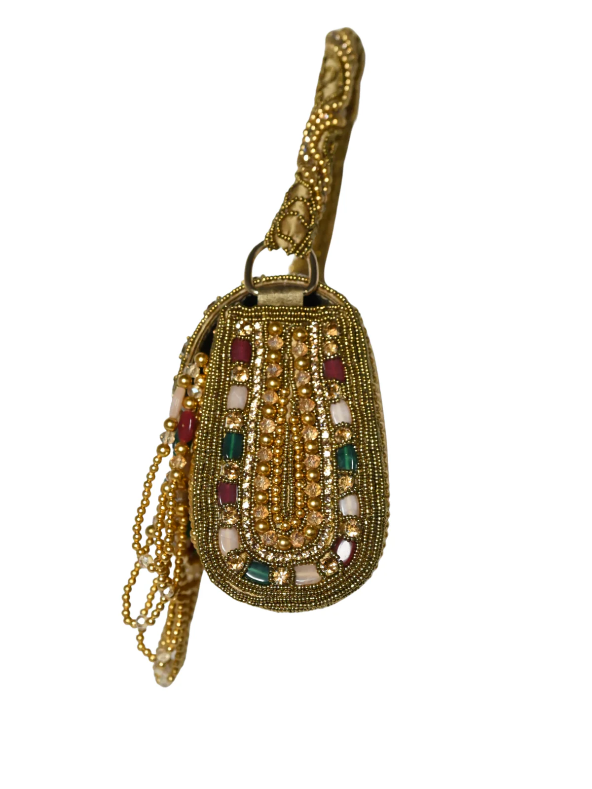 Odette Golden Jute Embellished Clutch For Women - Image 4