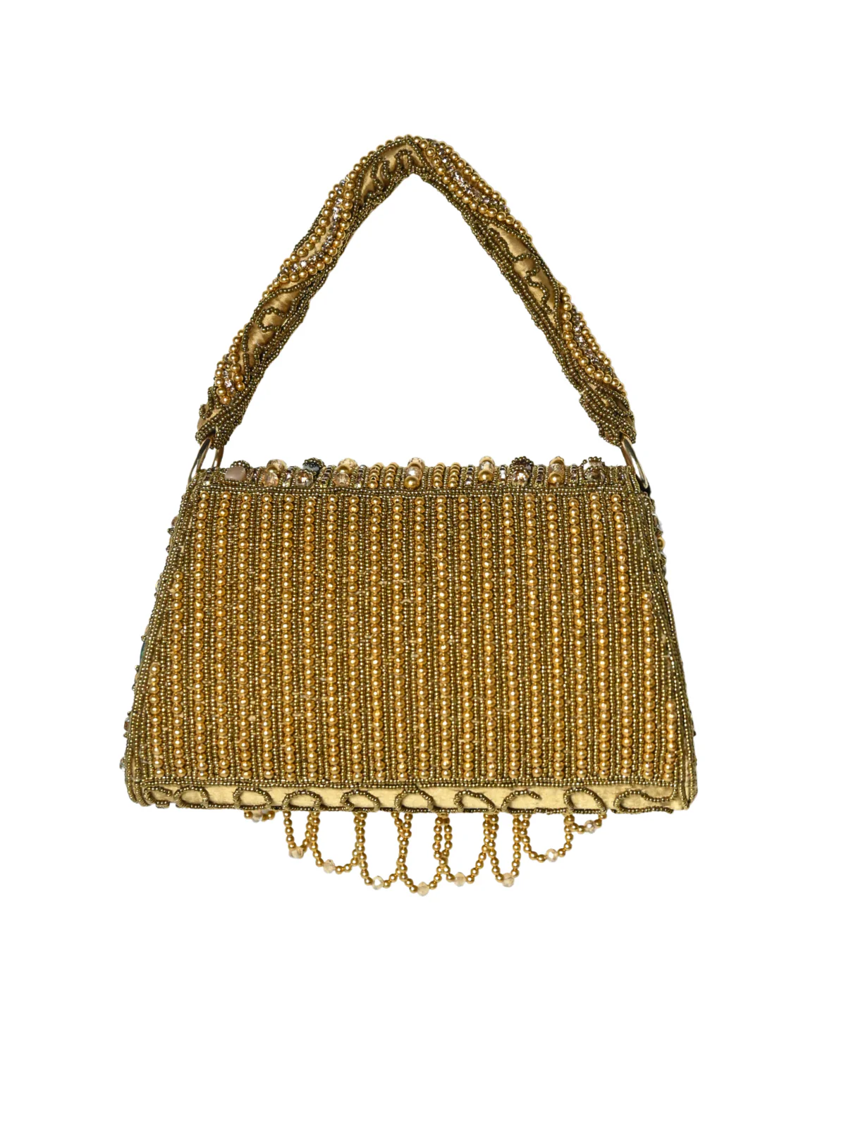 Odette Golden Jute Embellished Clutch For Women - Image 5