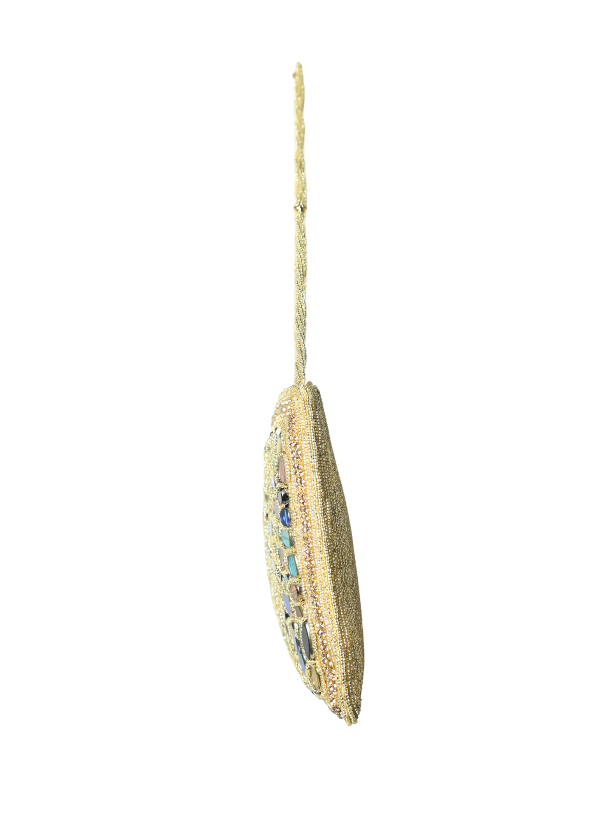 Odette Golden Jute Embellished Clutch For Women - Image 4