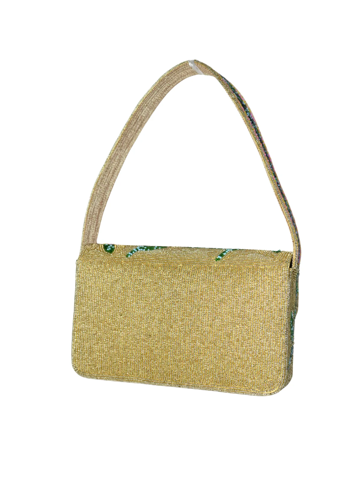 Odette Golden Jute Embellished Clutch For Women - Image 5