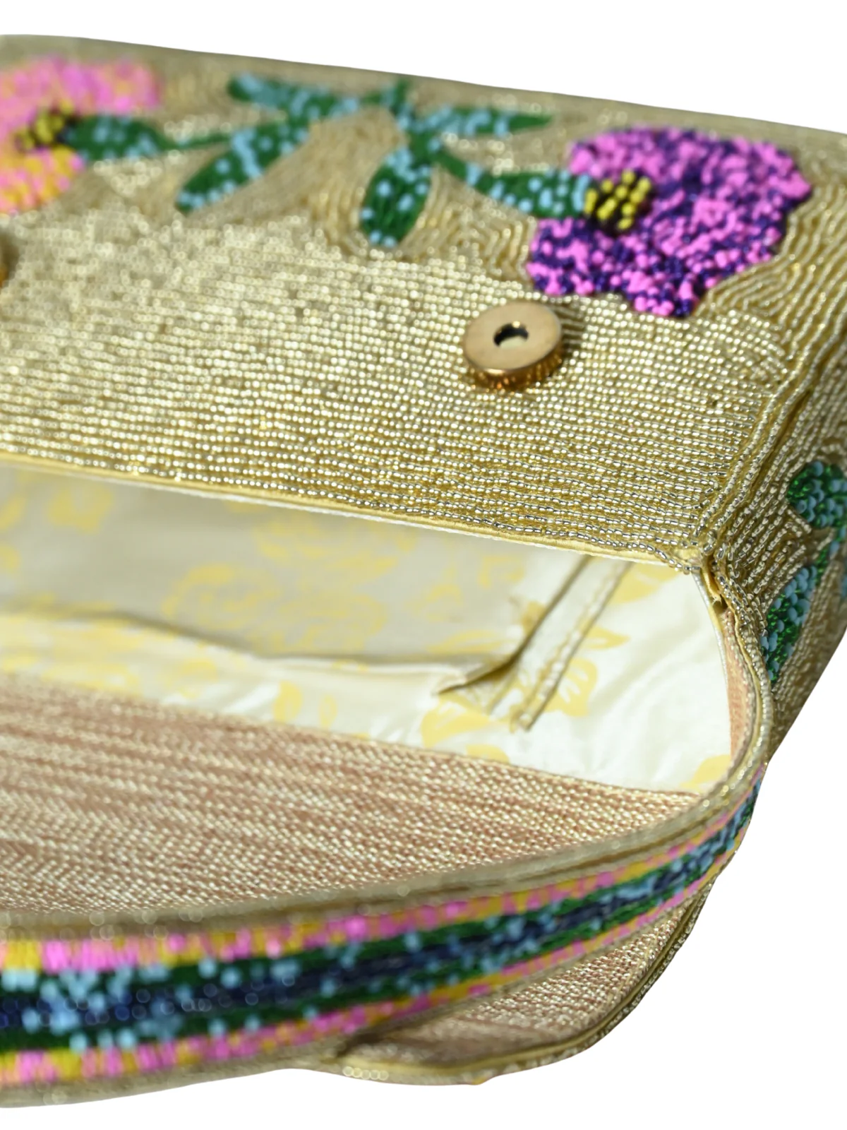 Odette Golden Jute Embellished Clutch For Women - Image 7
