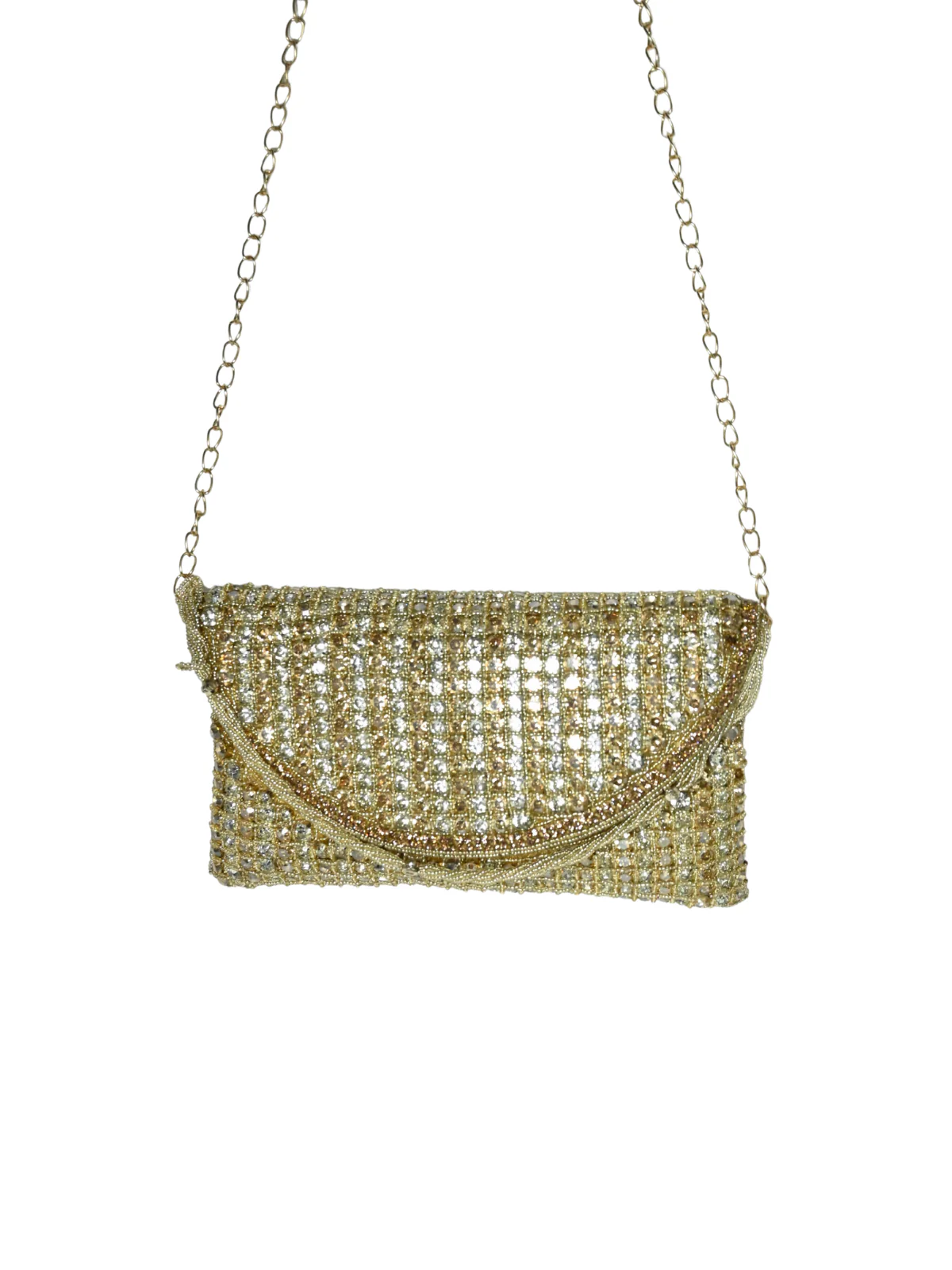 Odette Golden Jute Embellished Clutch For Women - Image 3