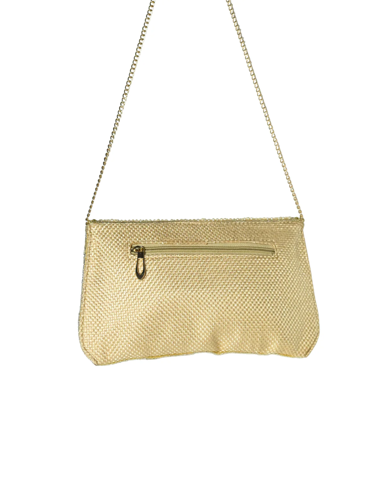 Odette Golden Jute Embellished Clutch For Women - Image 5