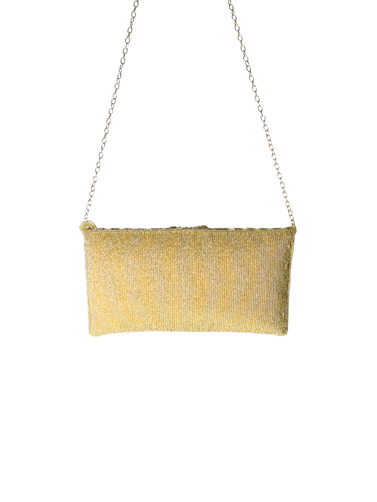 Odette Golden Jute Embellished Clutch For Women - Image 4
