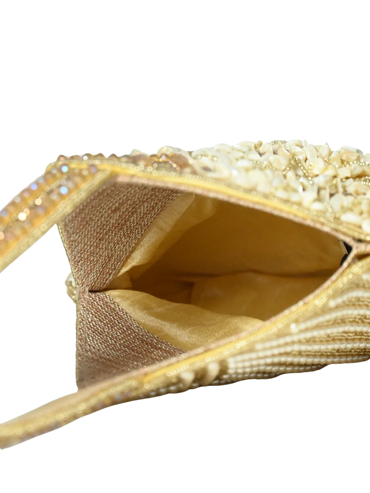 Odette Golden Jute Embellished Potli For Women - Image 6