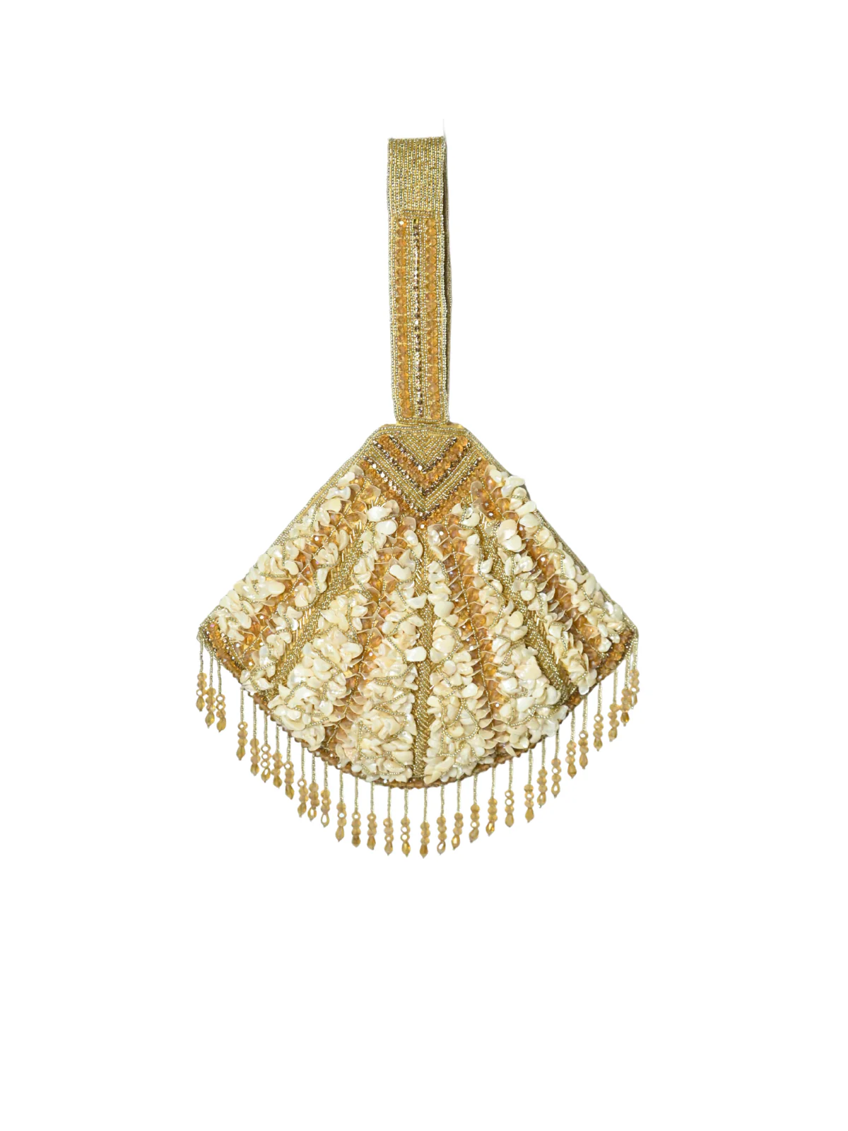 Odette Golden Jute Embellished Potli For Women - Image 7